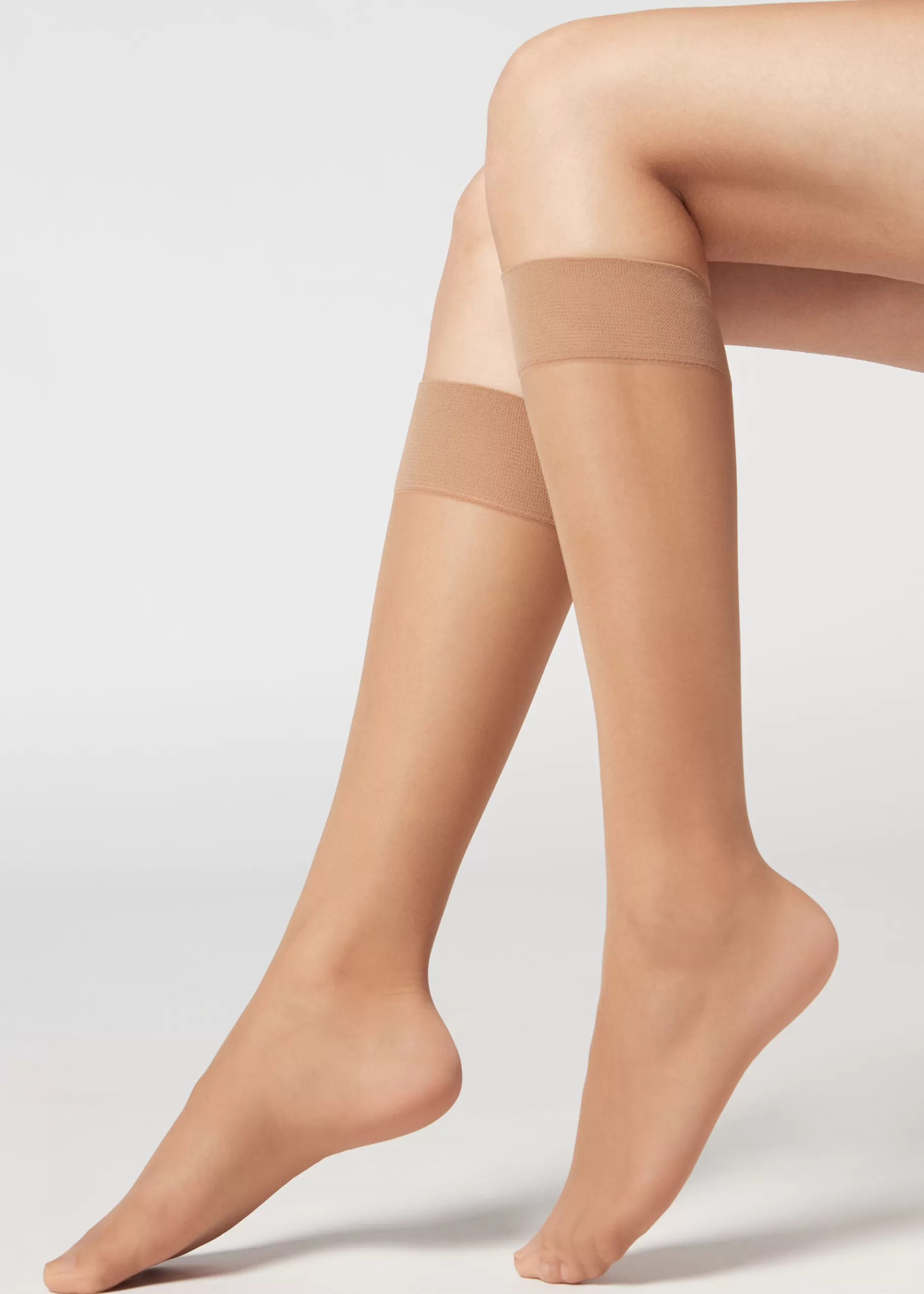 New 20 Denier Comfort Cuff Knee-Highs Women Sheer Socks