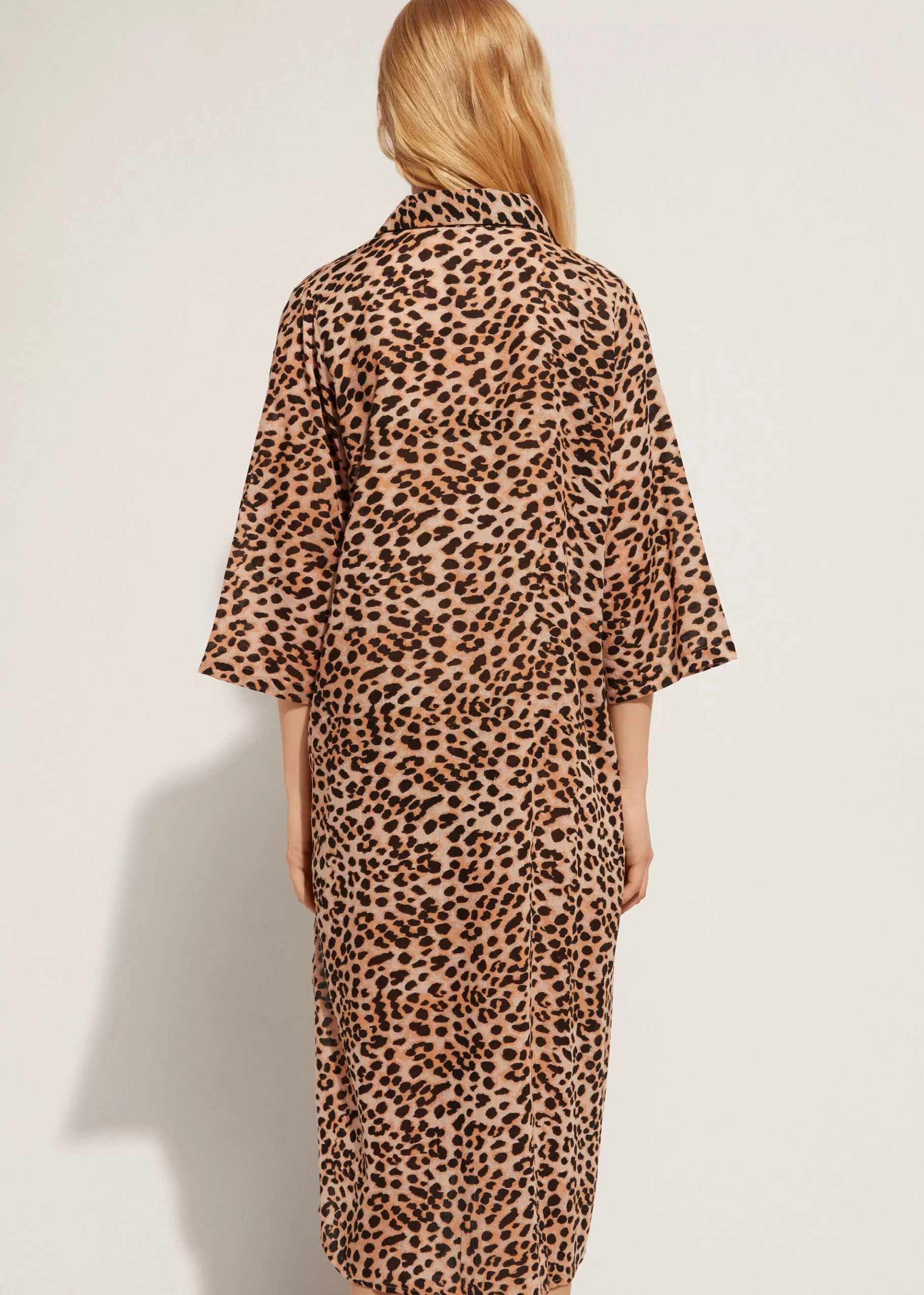 Cheap Animal Pattern Midi Shirt Women Beachwear
