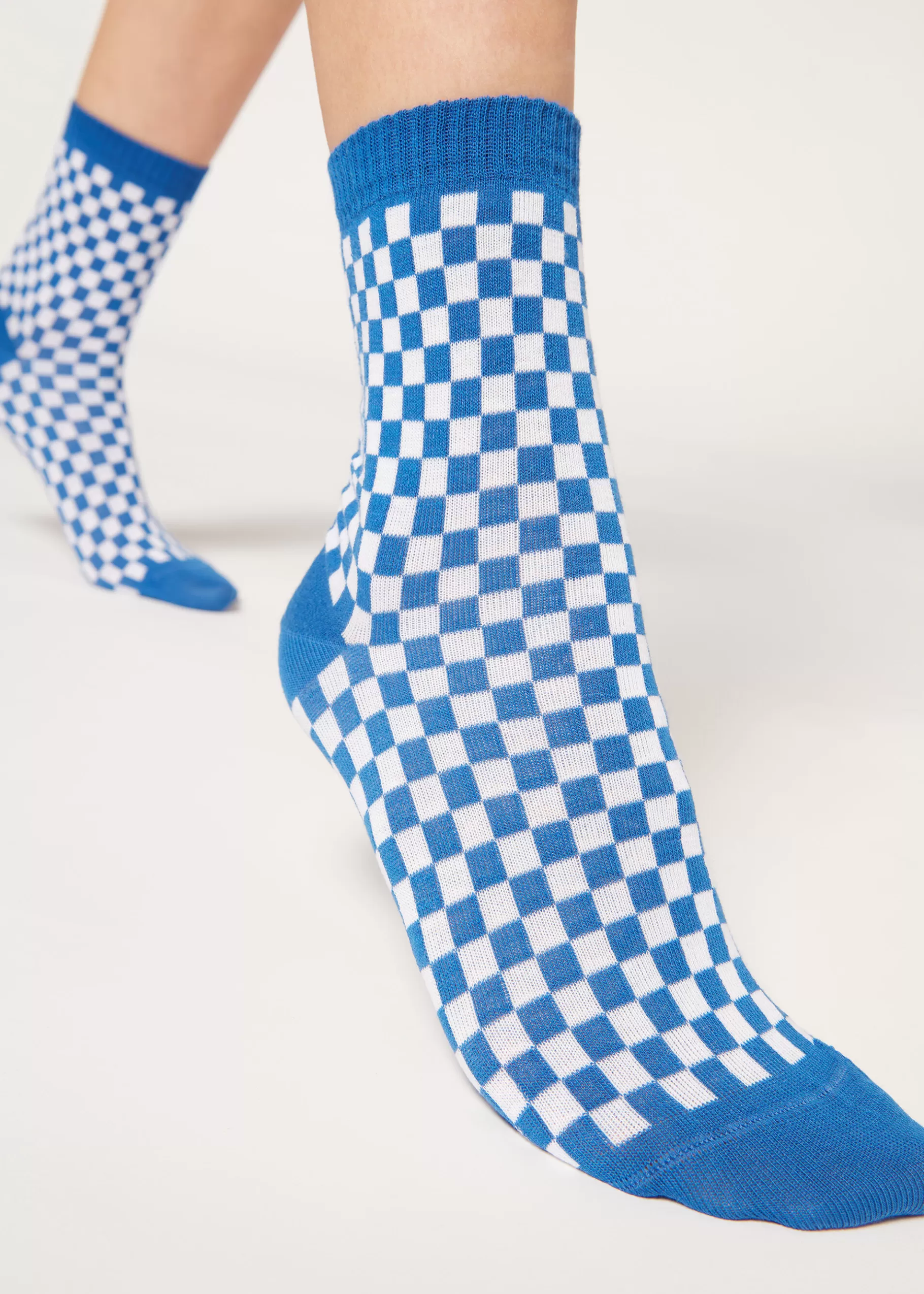 Store Check Pattern Short Socks Women Short Socks