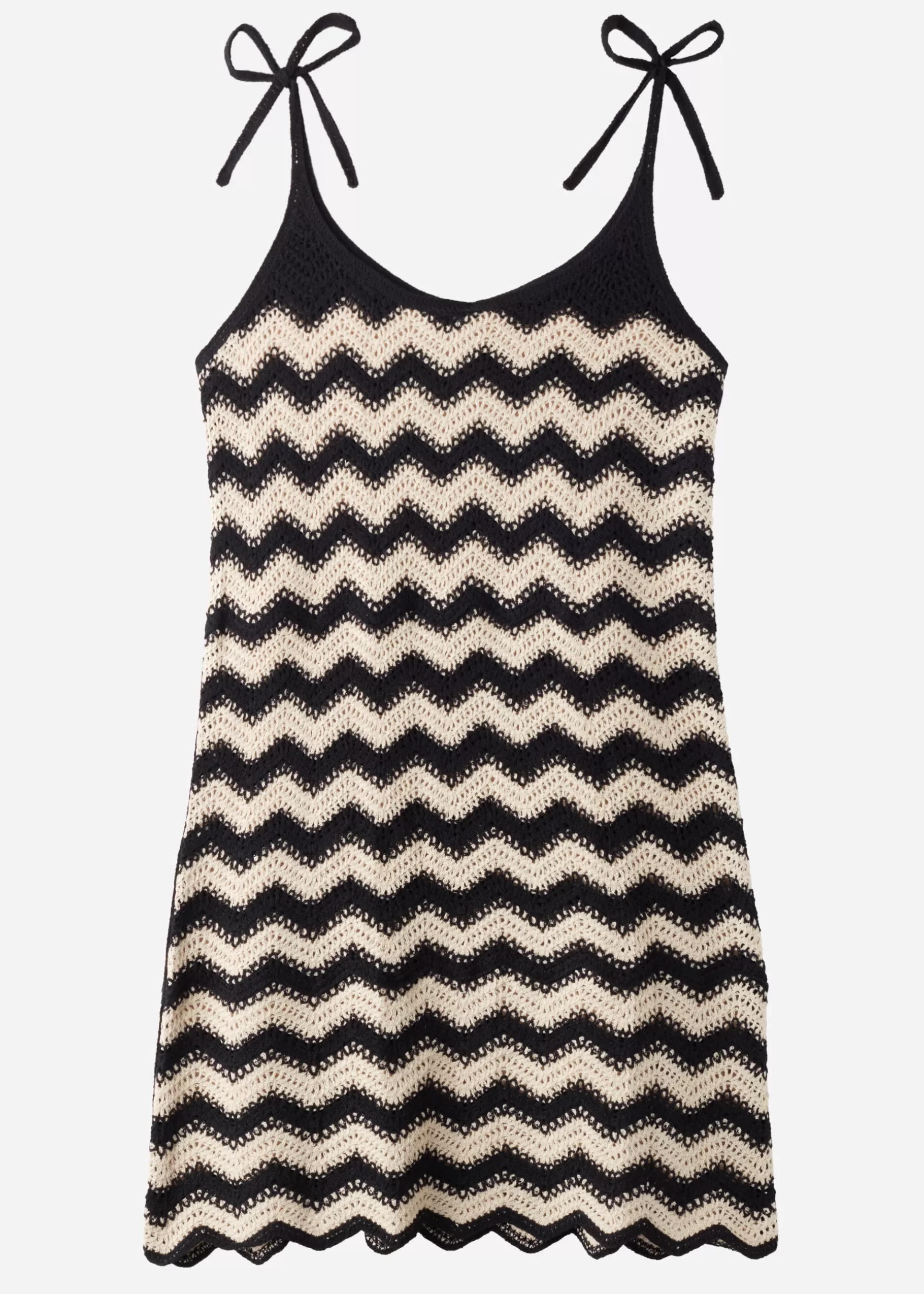 Best Sale Chevron Pattern Crochet Dress Women Beachwear