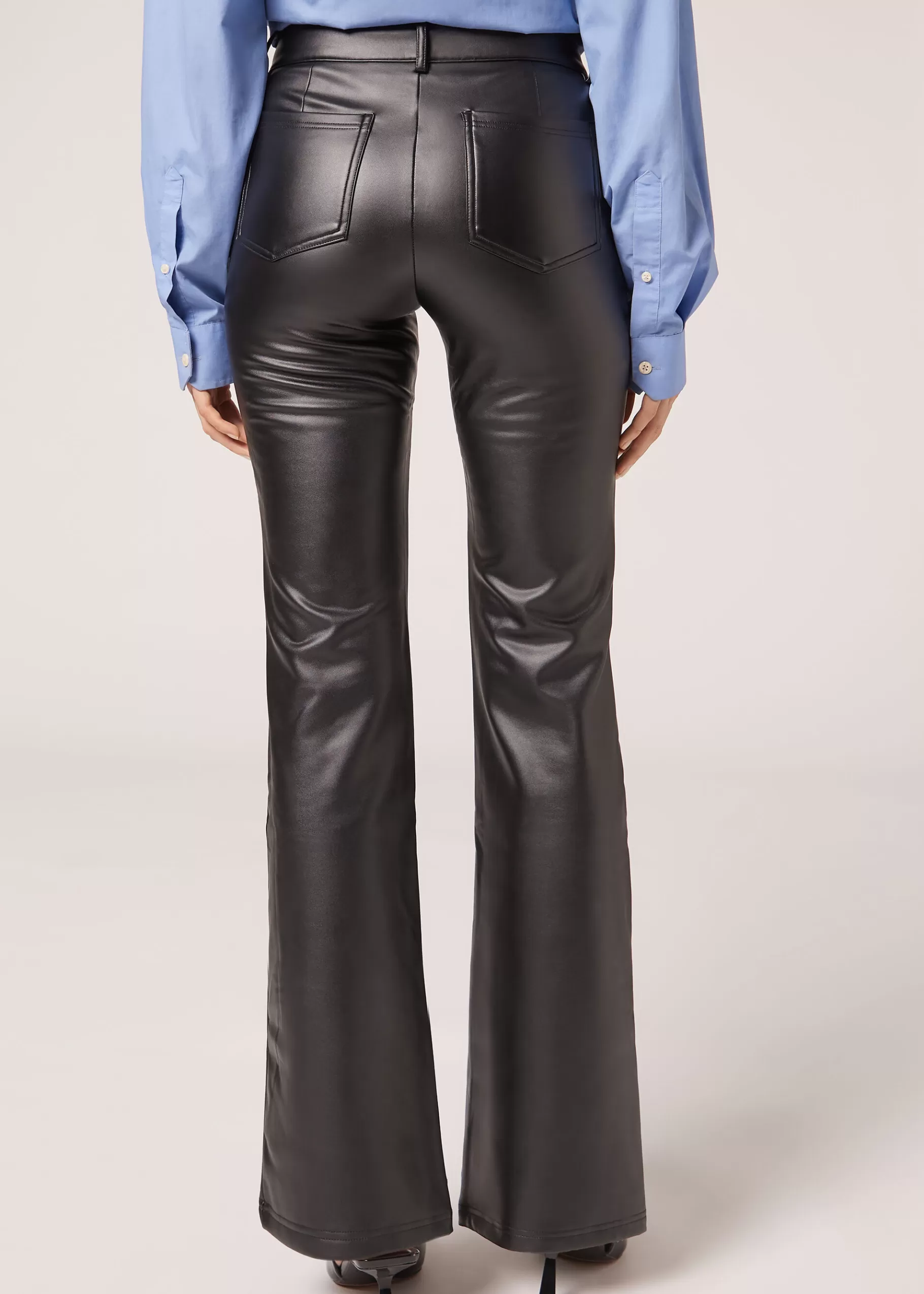 Flash Sale Coated Thermal Flare Leggings Women Trousers