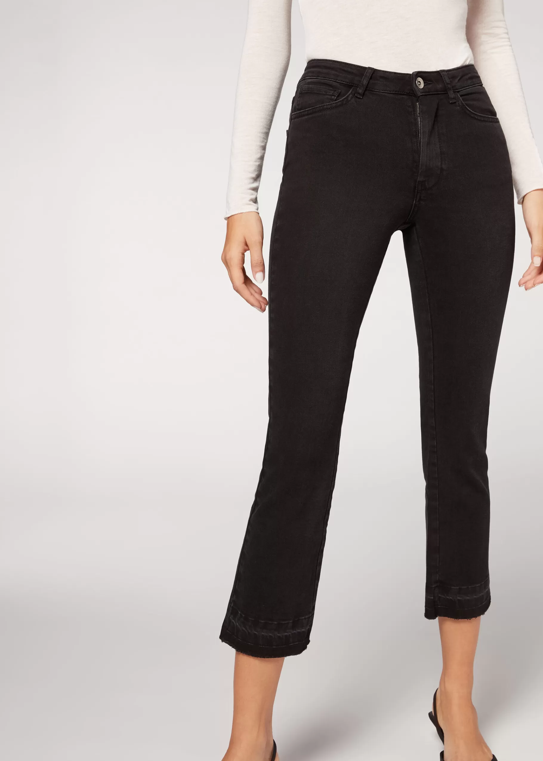 New Cropped Flare Jeans Women Jeans