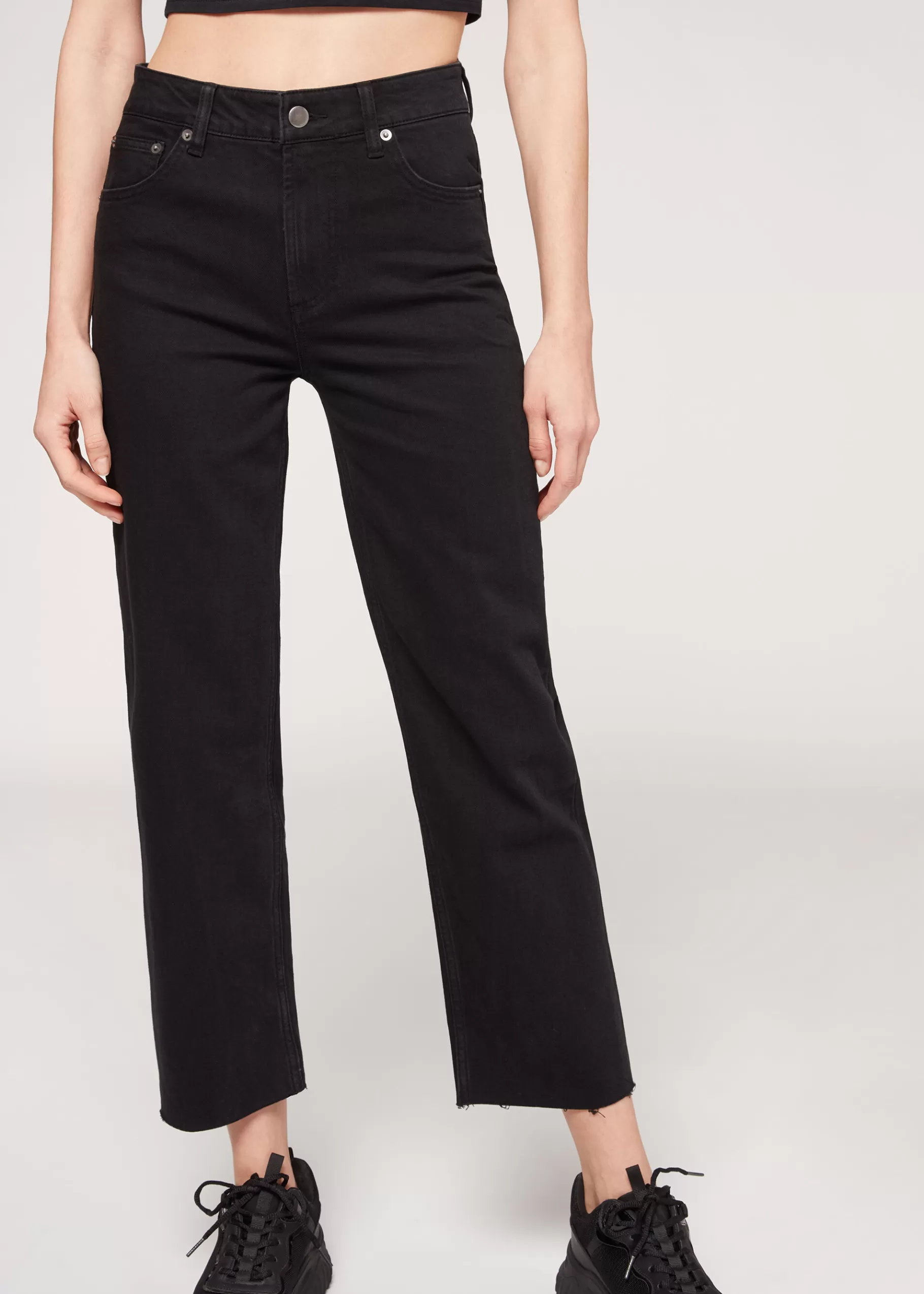 Cheap Cropped Straight Jeans Women Trousers