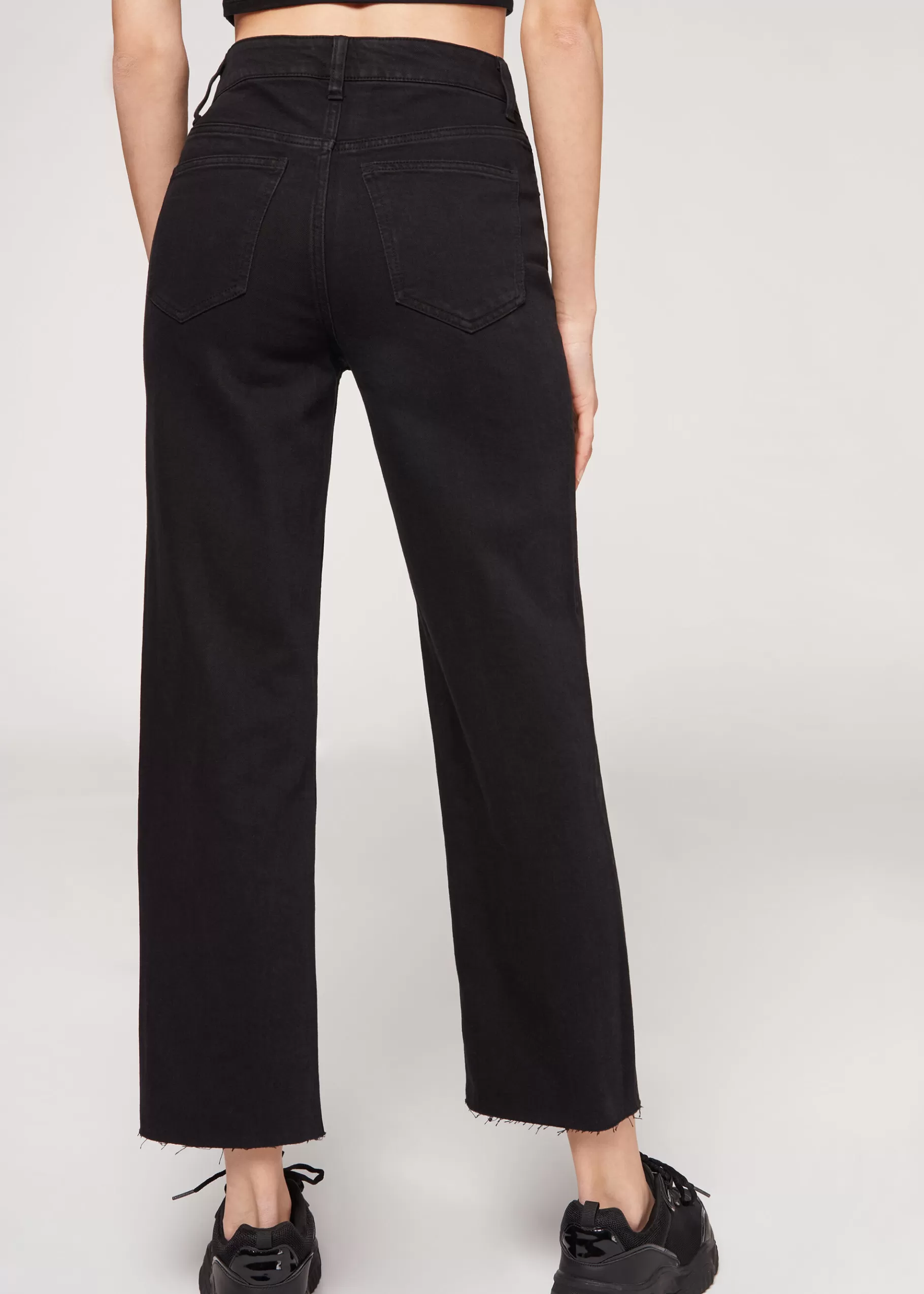 Cheap Cropped Straight Jeans Women Trousers
