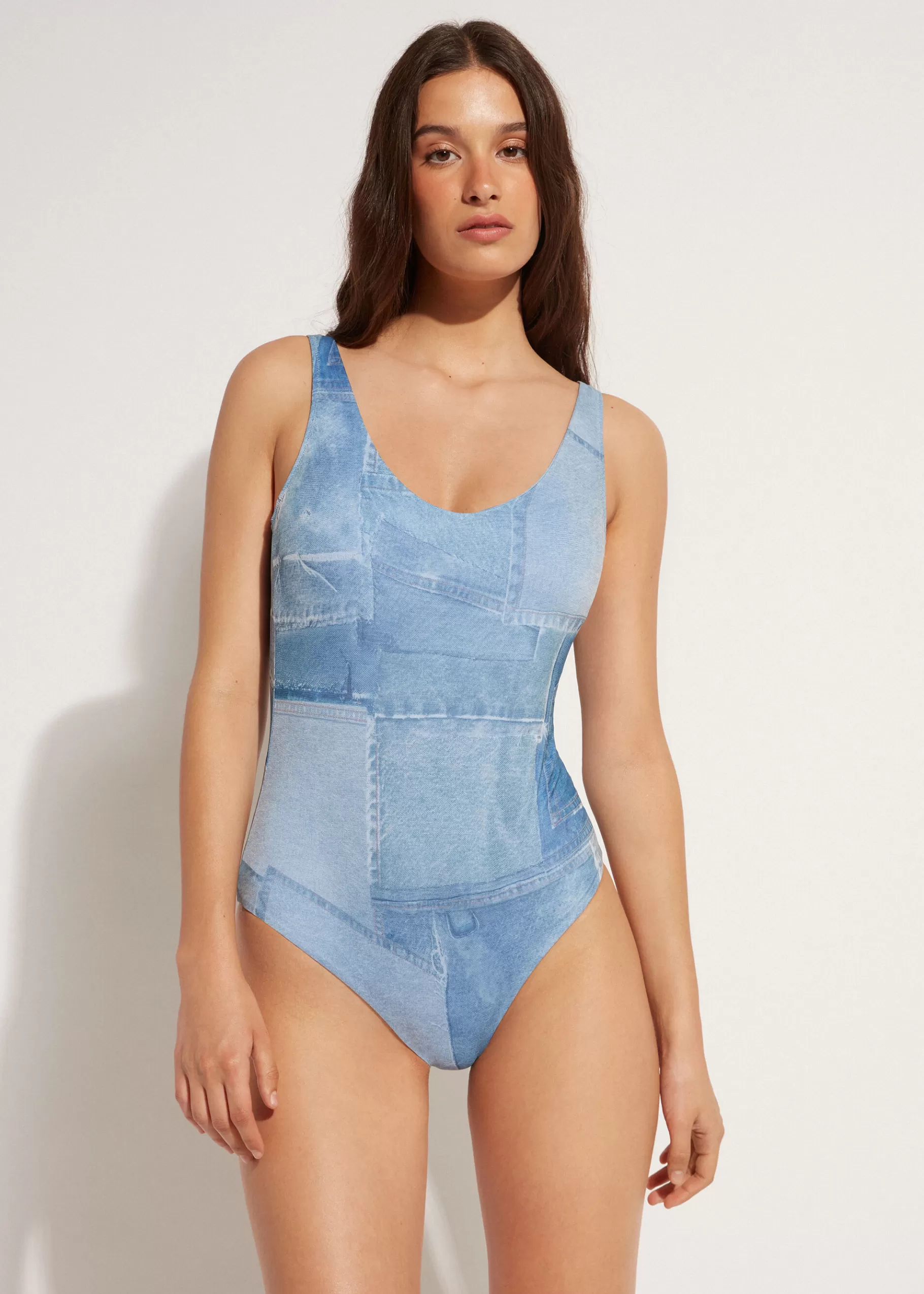 Discount Denim Swimsuit Ibiza Women One-Piece Swimswuits