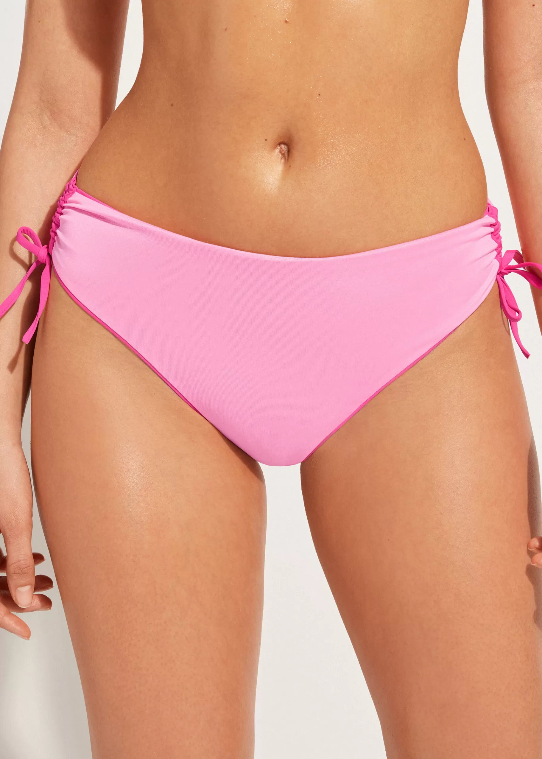 Shop Drawstring High-Waisted Bikini Bottoms Indonesia Women Bikini