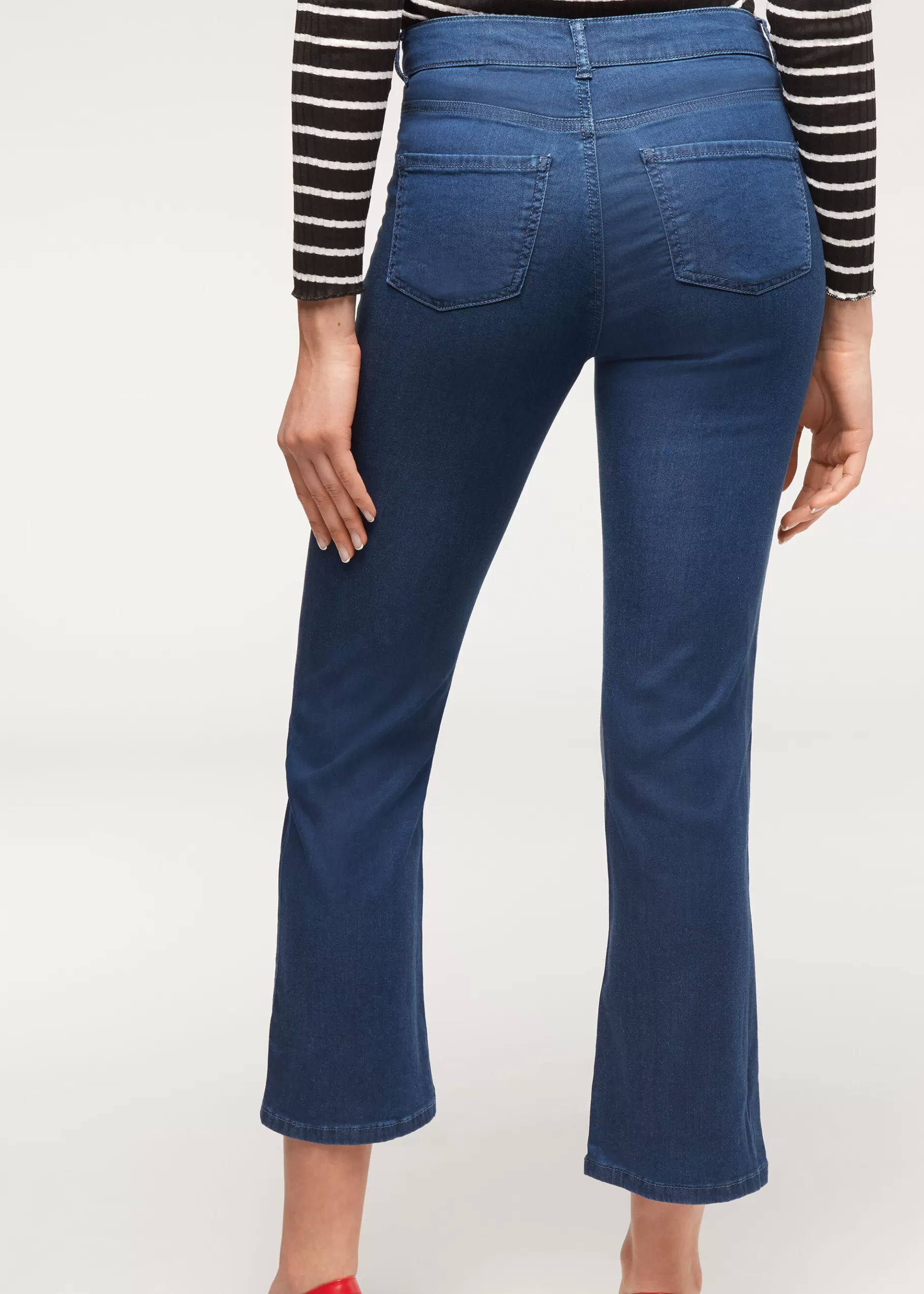 Online Eco Light Denim Cropped Flared Jeans Women Jeans