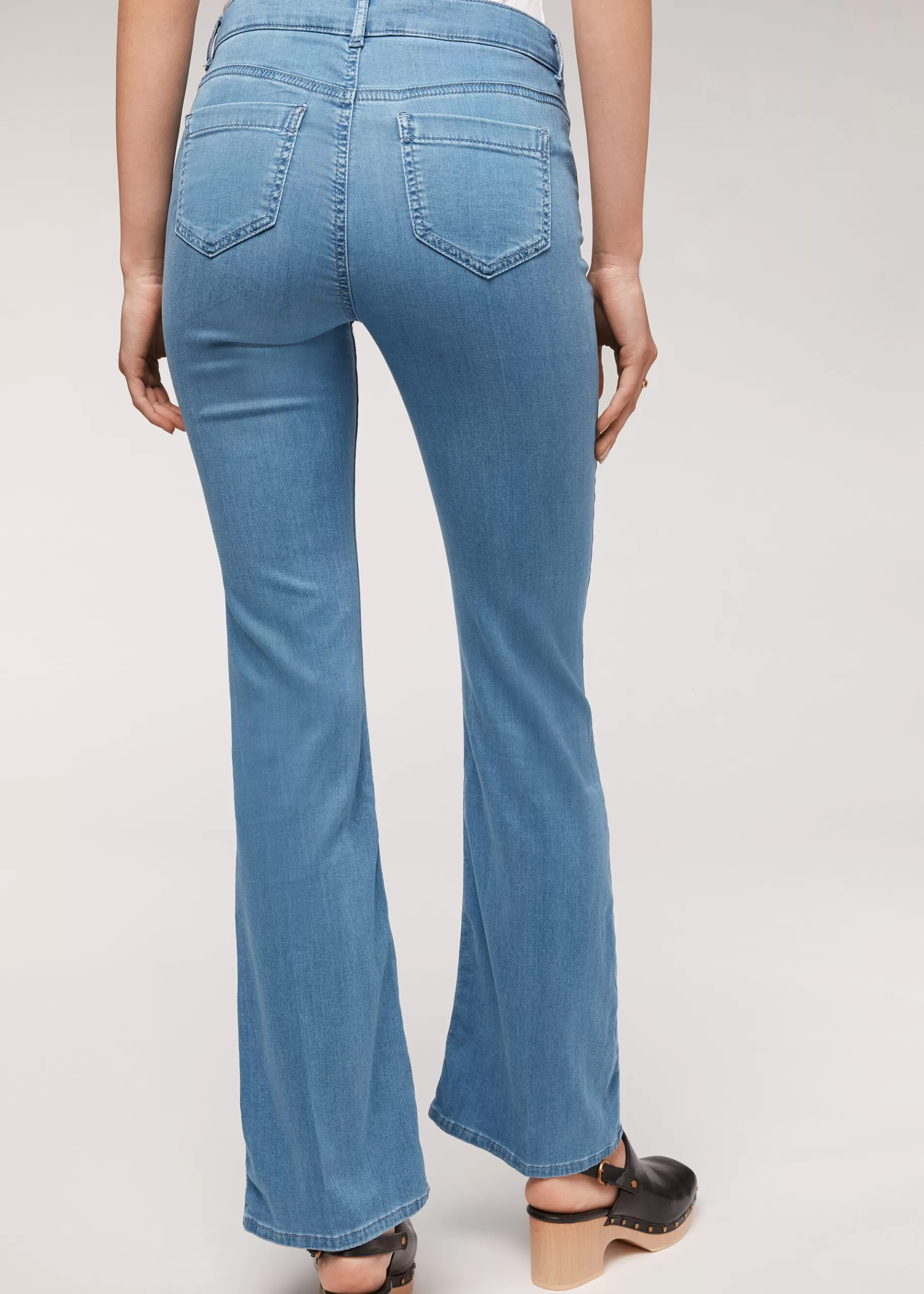 Flash Sale Eco Light Denim Flared Jeans Women Jeans