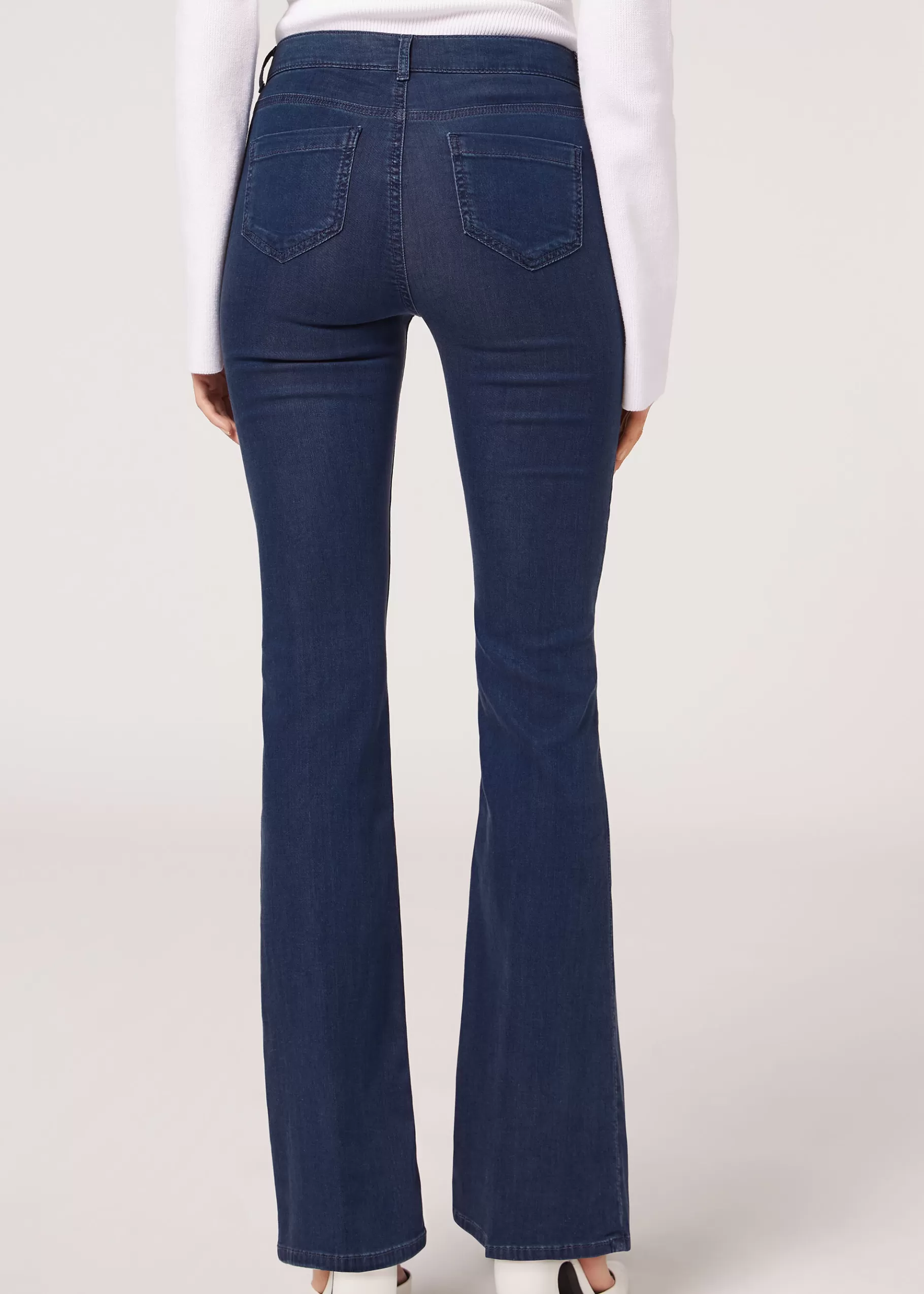 Hot Eco Light Denim Flared Jeans Women Jeans