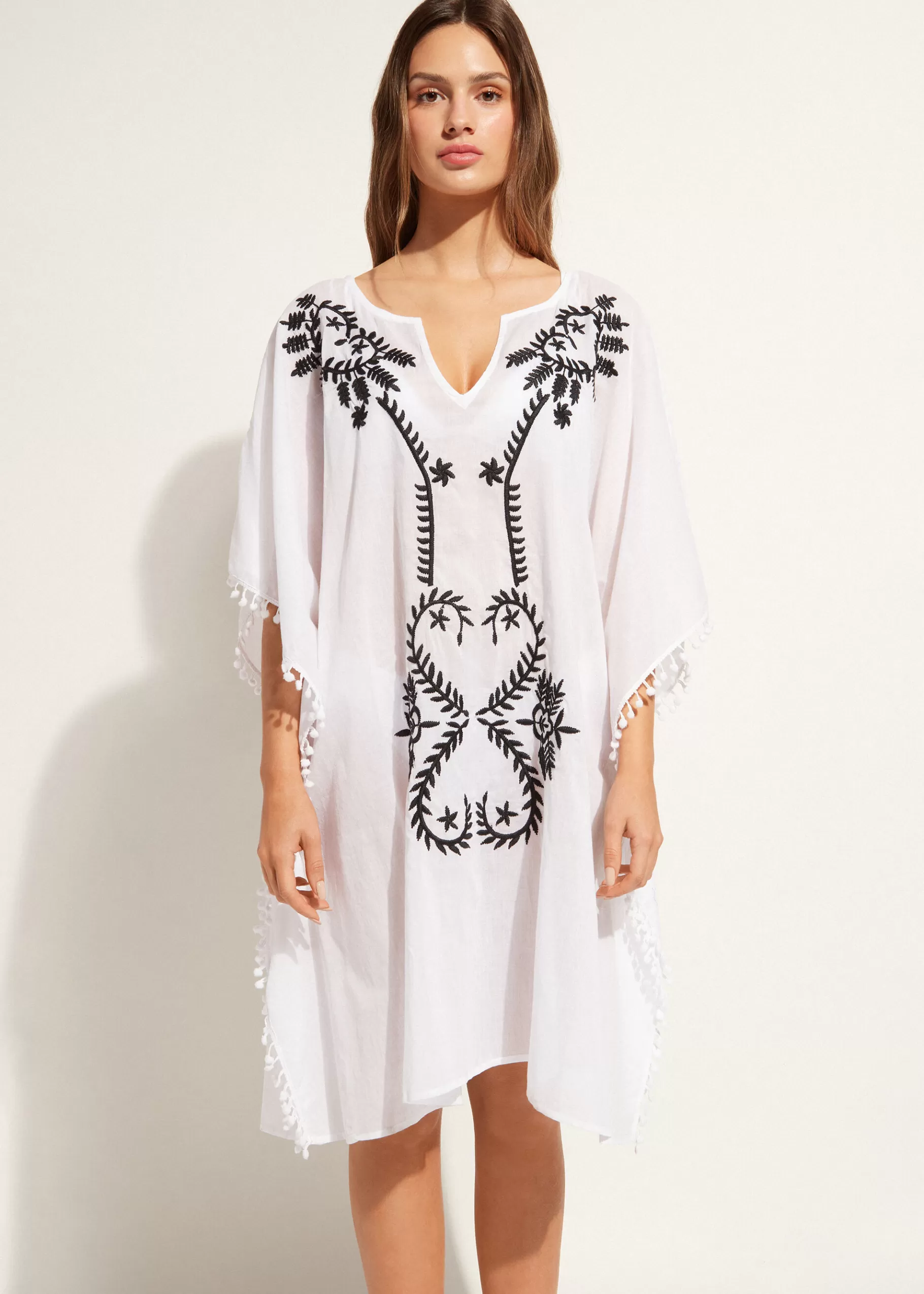 Cheap Embroidery And Passementerie Kimono Kaftan Women Beachwear