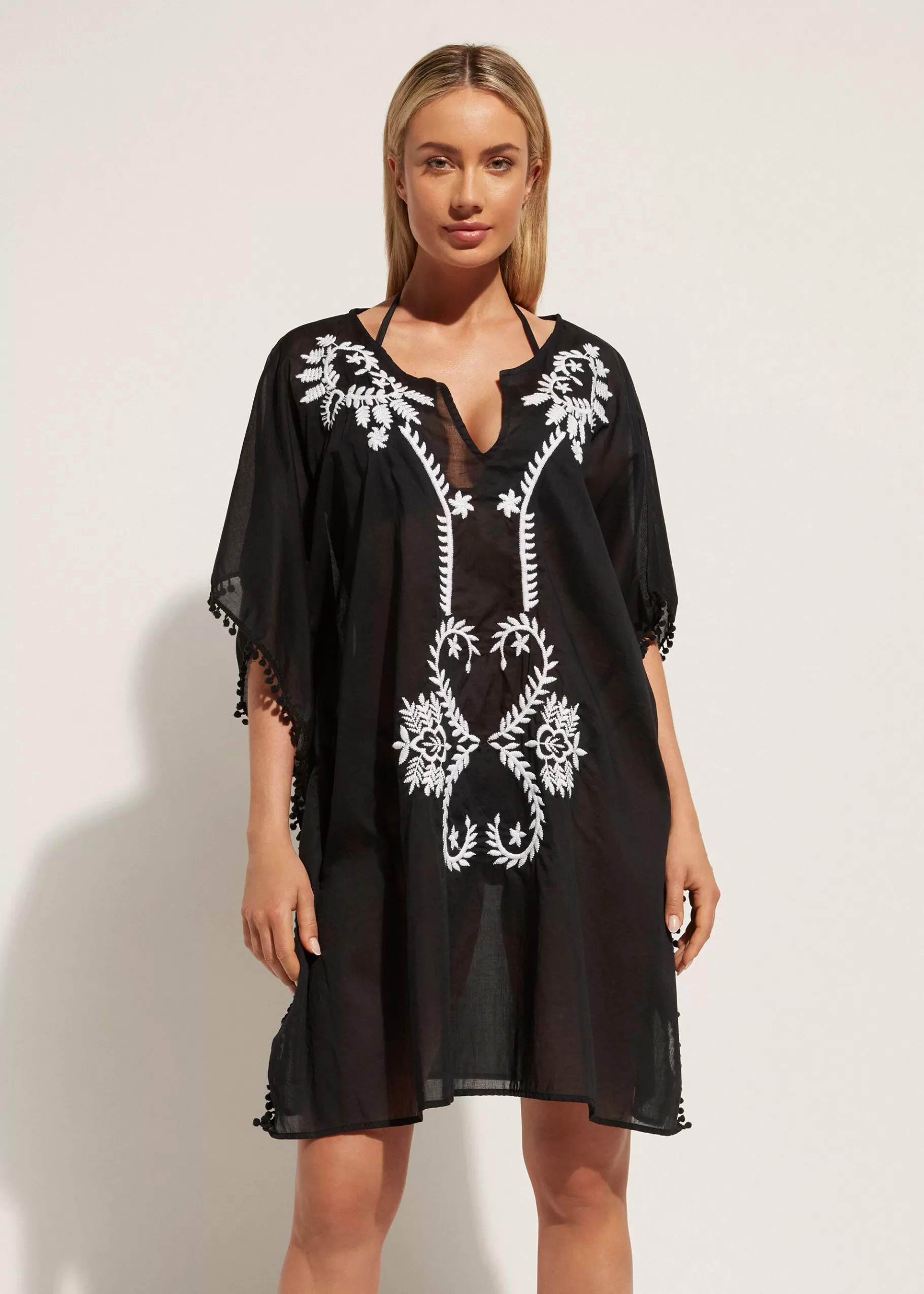 Best Embroidery And Passementerie Kimono Kaftan Women Beachwear
