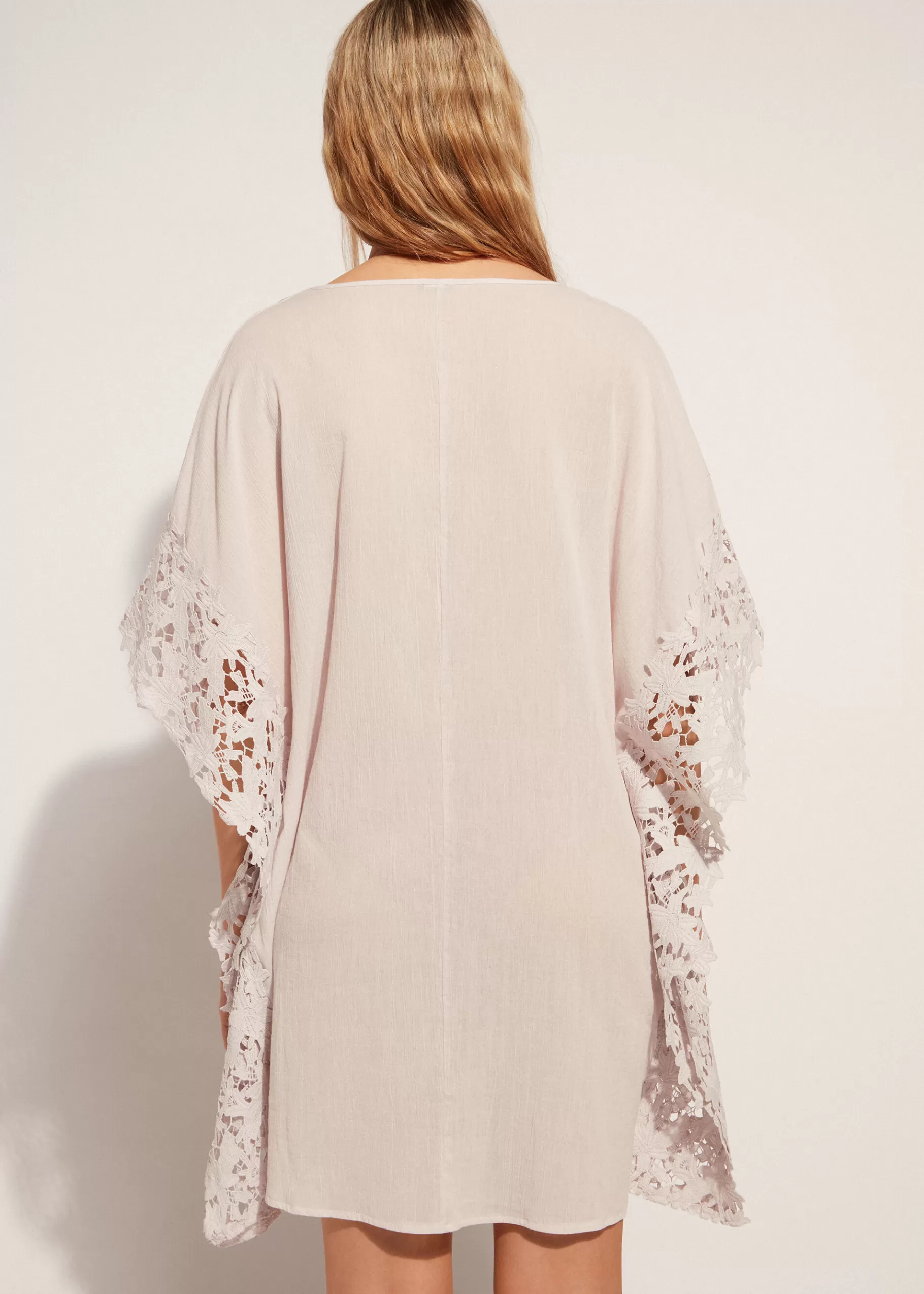 Cheap Floral Macrame Lace Kaftan Women Beachwear