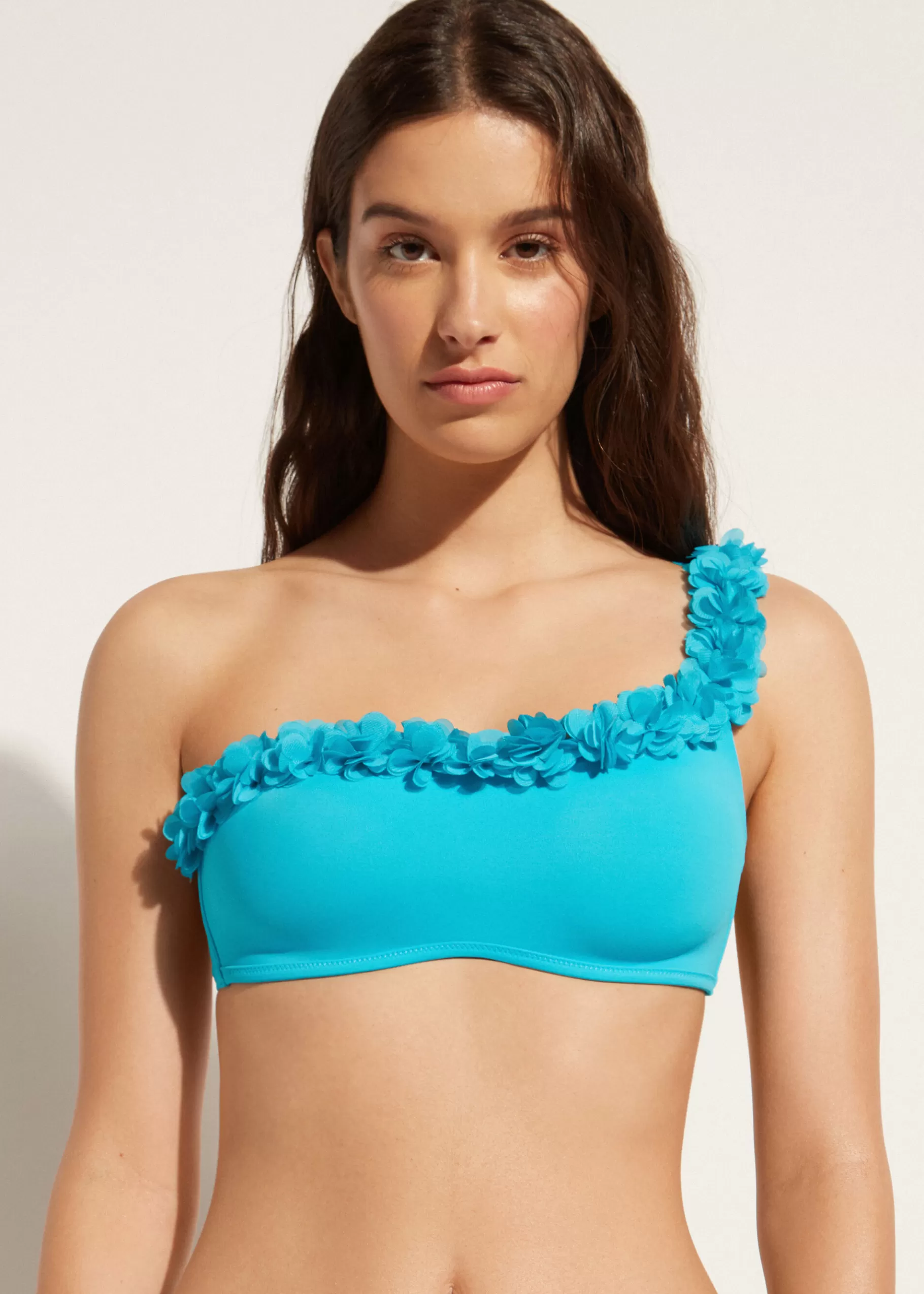 Best Floral One-Shoulder Bandeau Bikini Top Honolulu Women Bikini