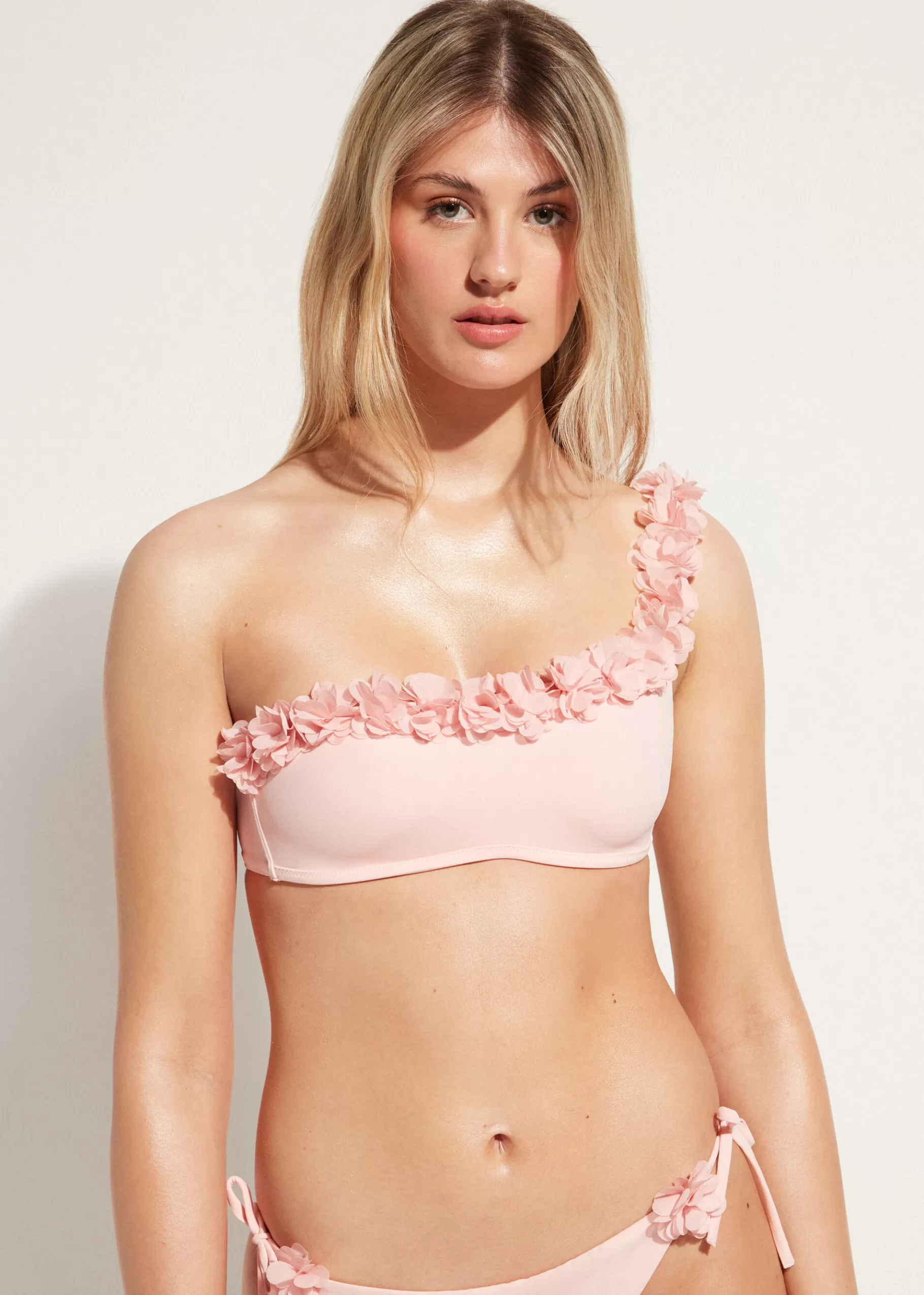 Online Floral One-Shoulder Bandeau Bikini Top Honolulu Women Bikini