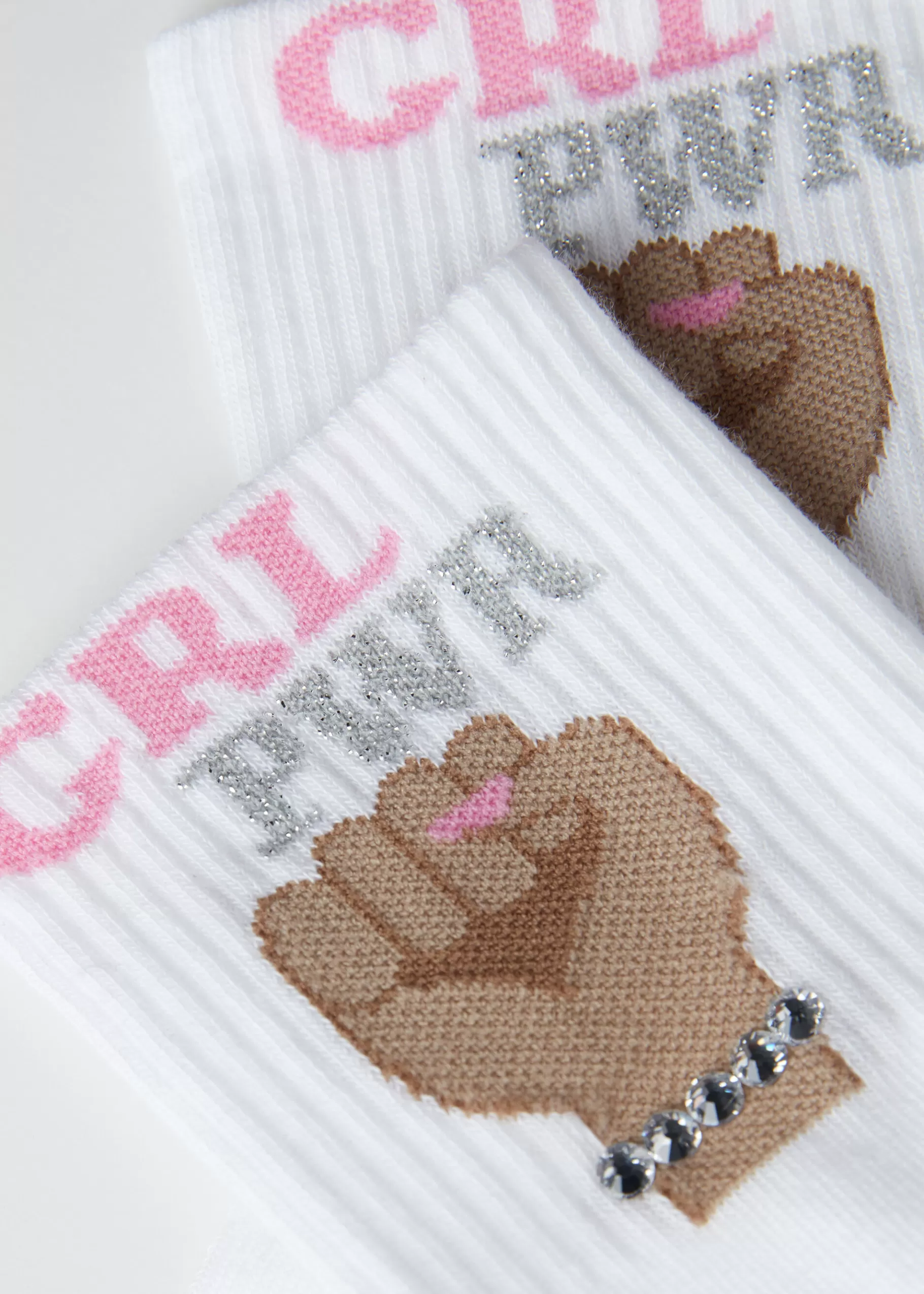 Clearance Girl Power Print Short Socks Women Short Socks