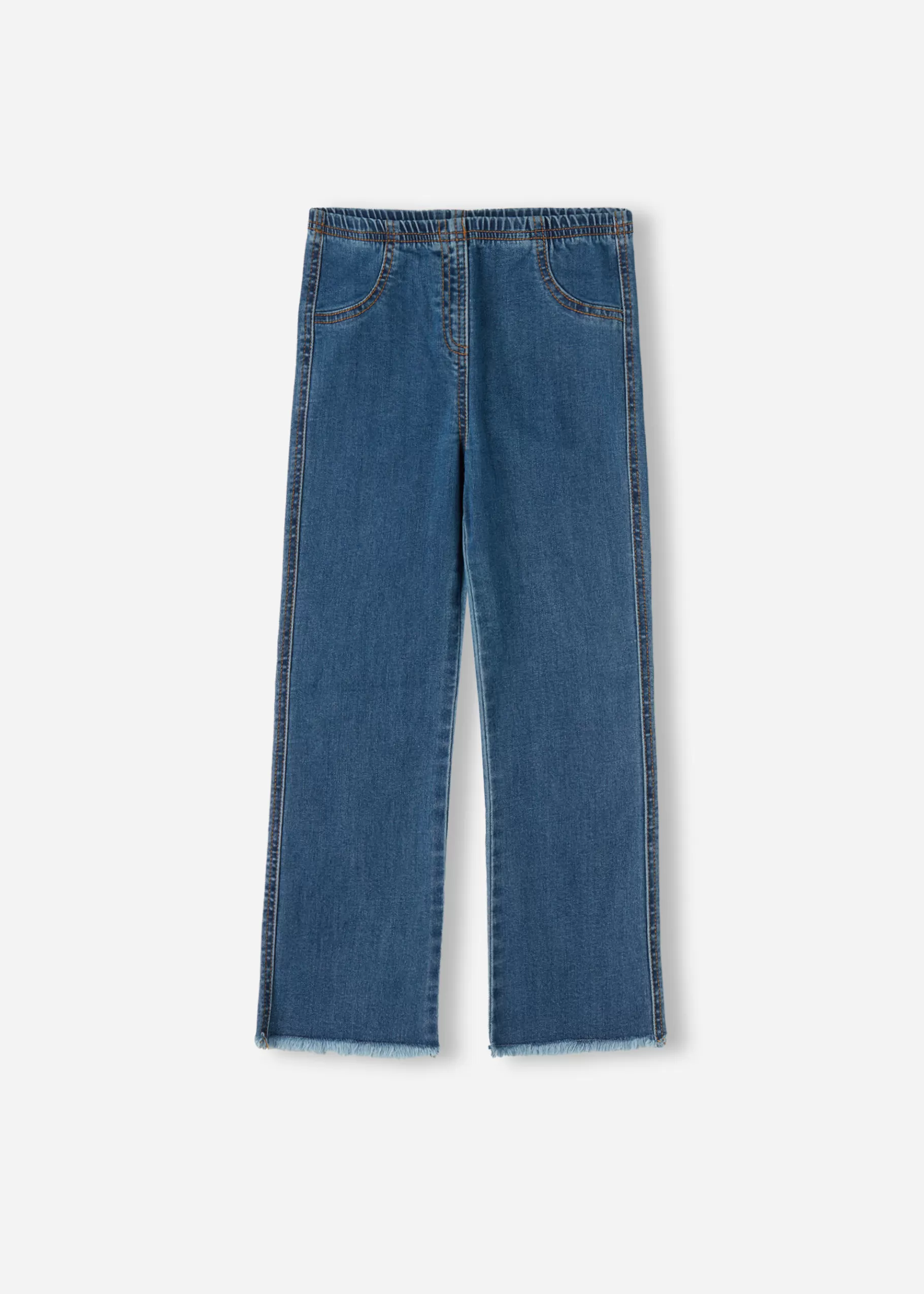 Cheap Girls' Cropped Flared Denim Leggings Kids Leggings
