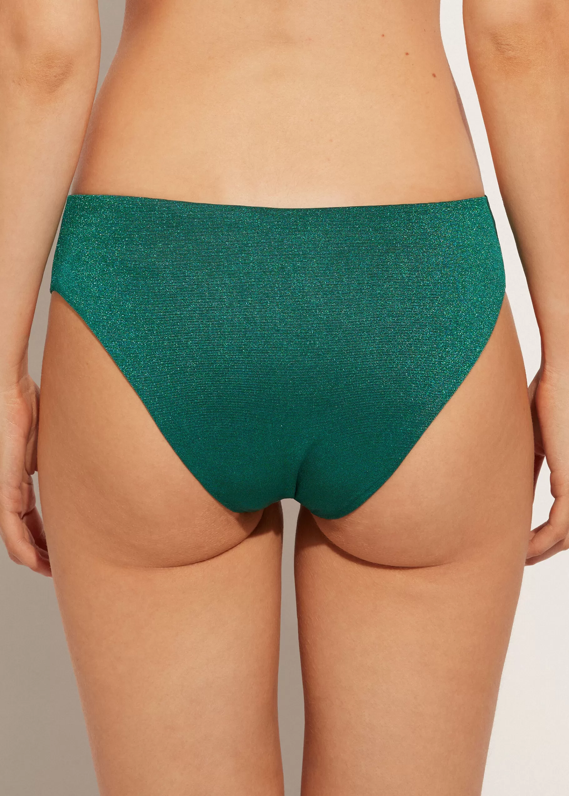 Cheap High-Waisted Lame Bikini Bottoms Hollywood Women Bikini