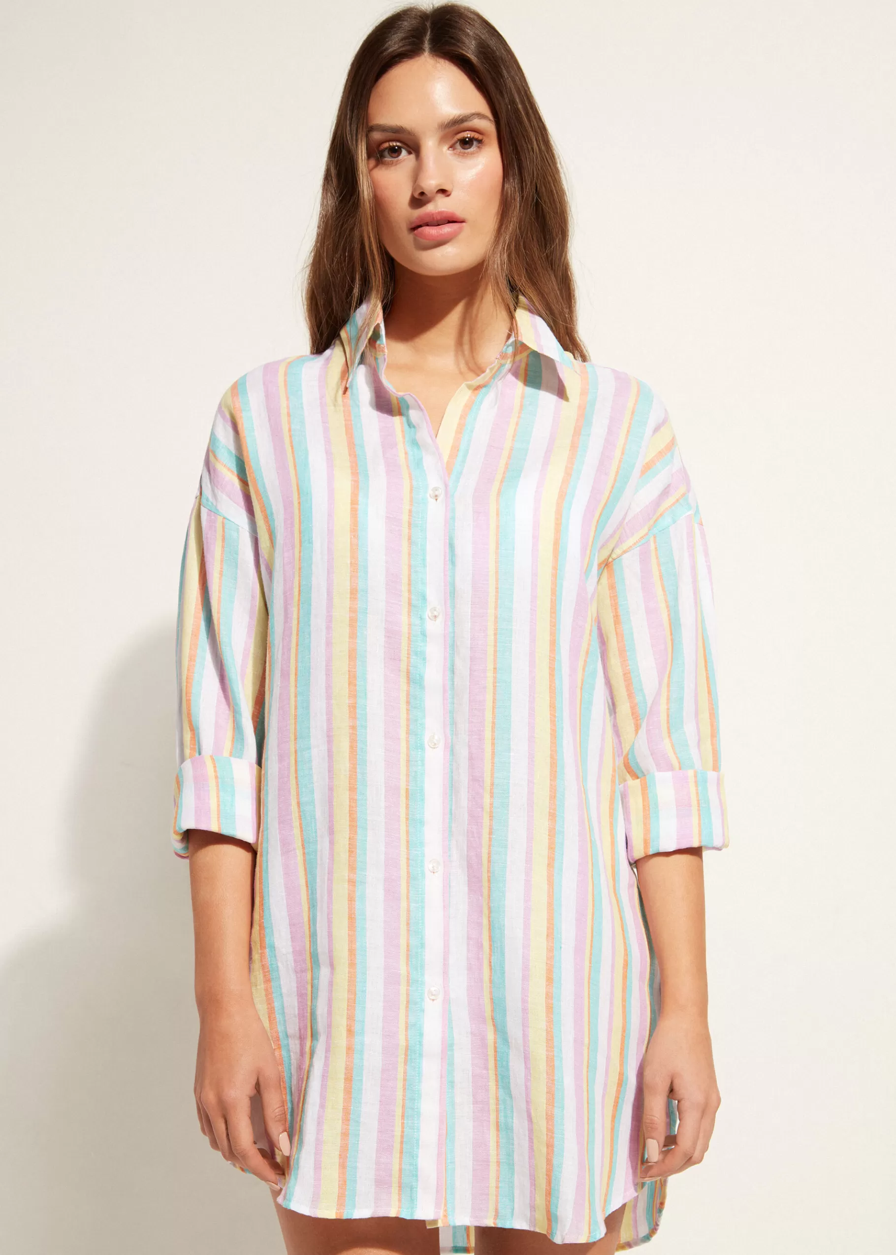 Cheap Linen Shirt Women Beachwear