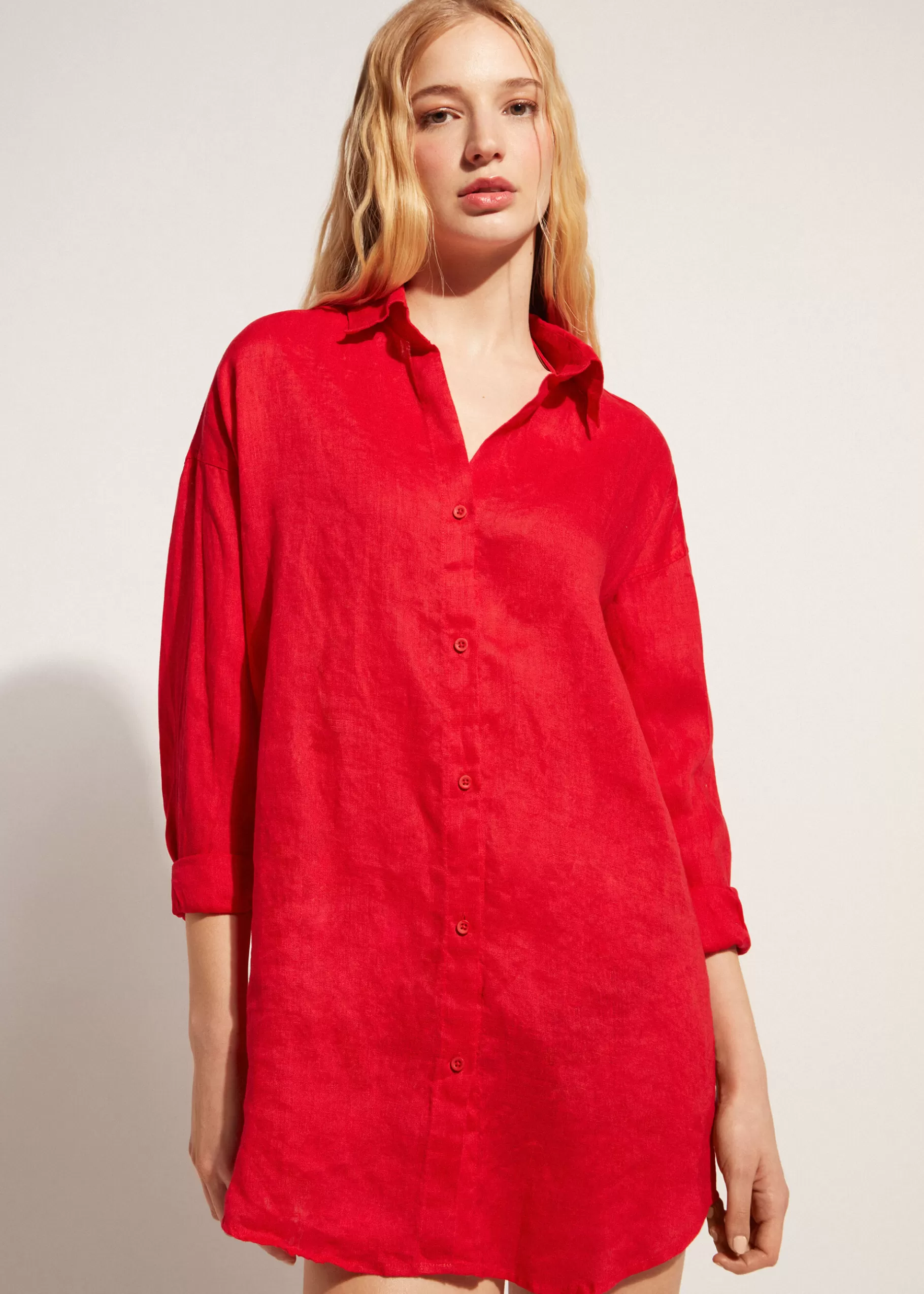 Discount Linen Shirt Women Beachwear