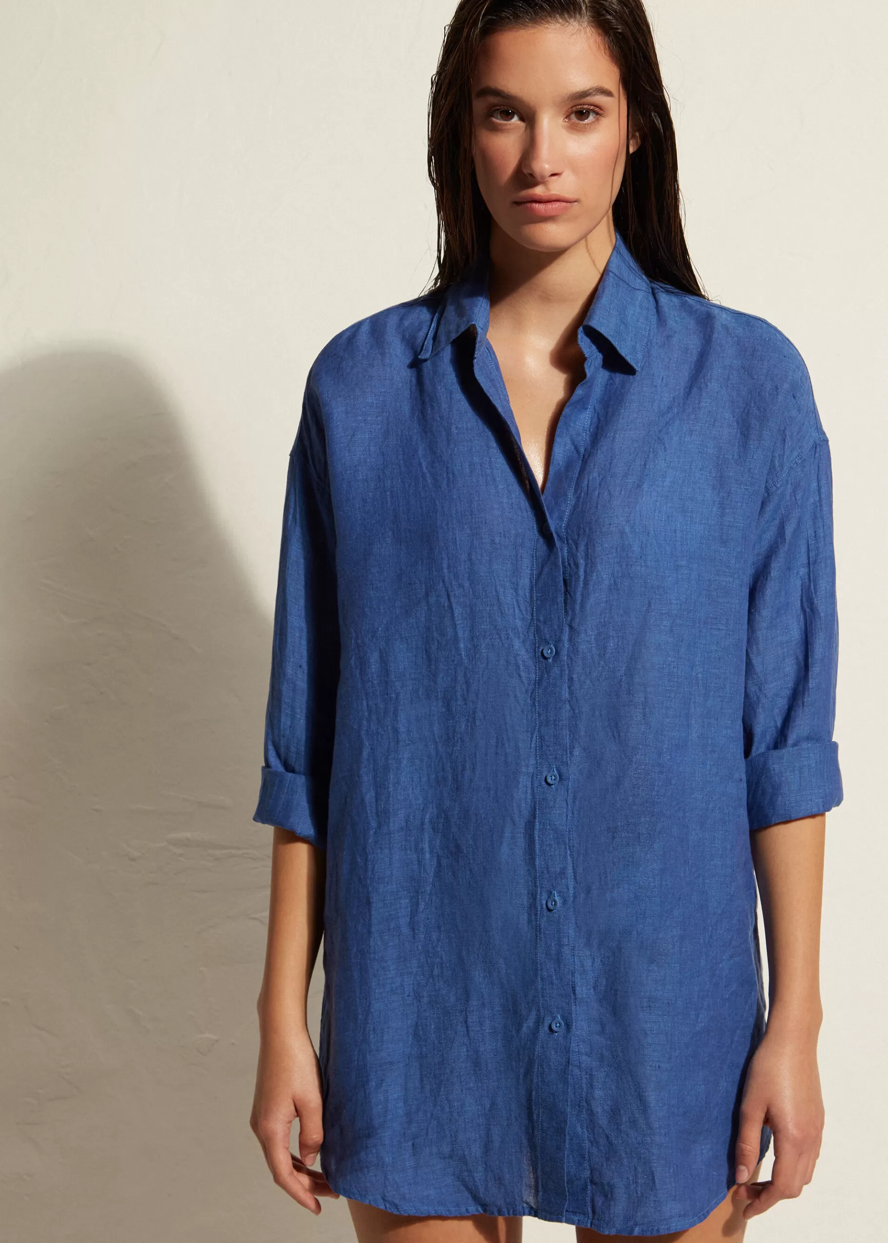 Online Linen Shirt Women Beachwear