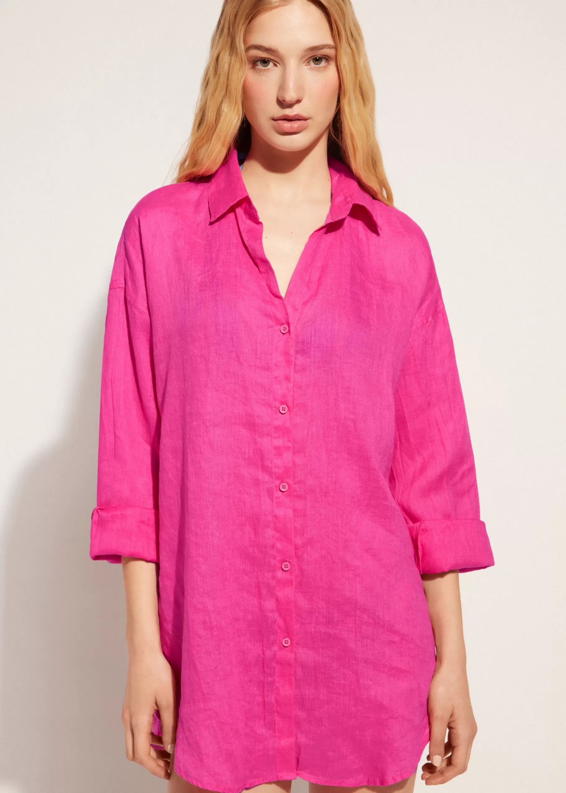 Best Sale Linen Shirt Women Beachwear