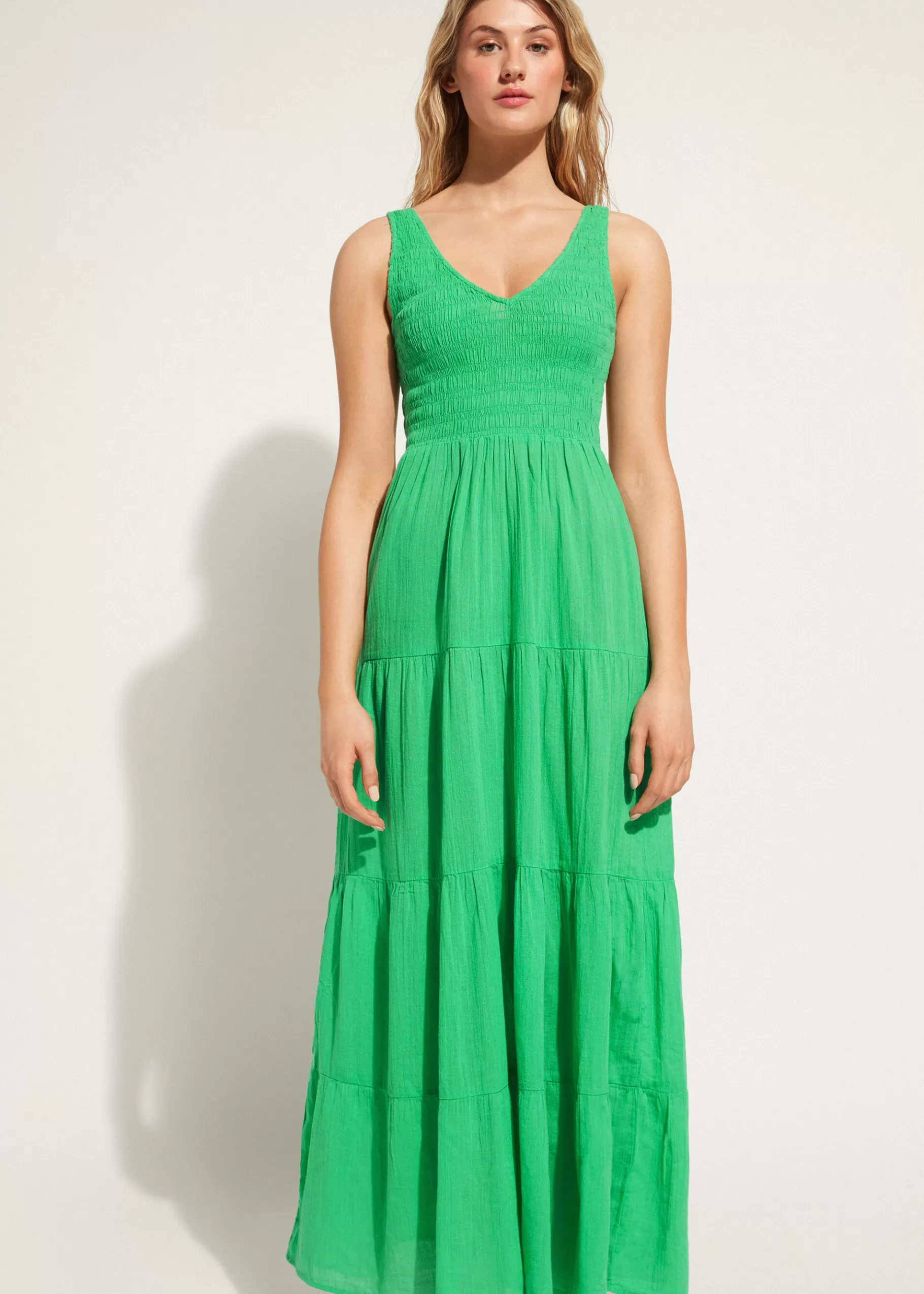 Fashion Long Dress With Flounced Skirt Women Beachwear