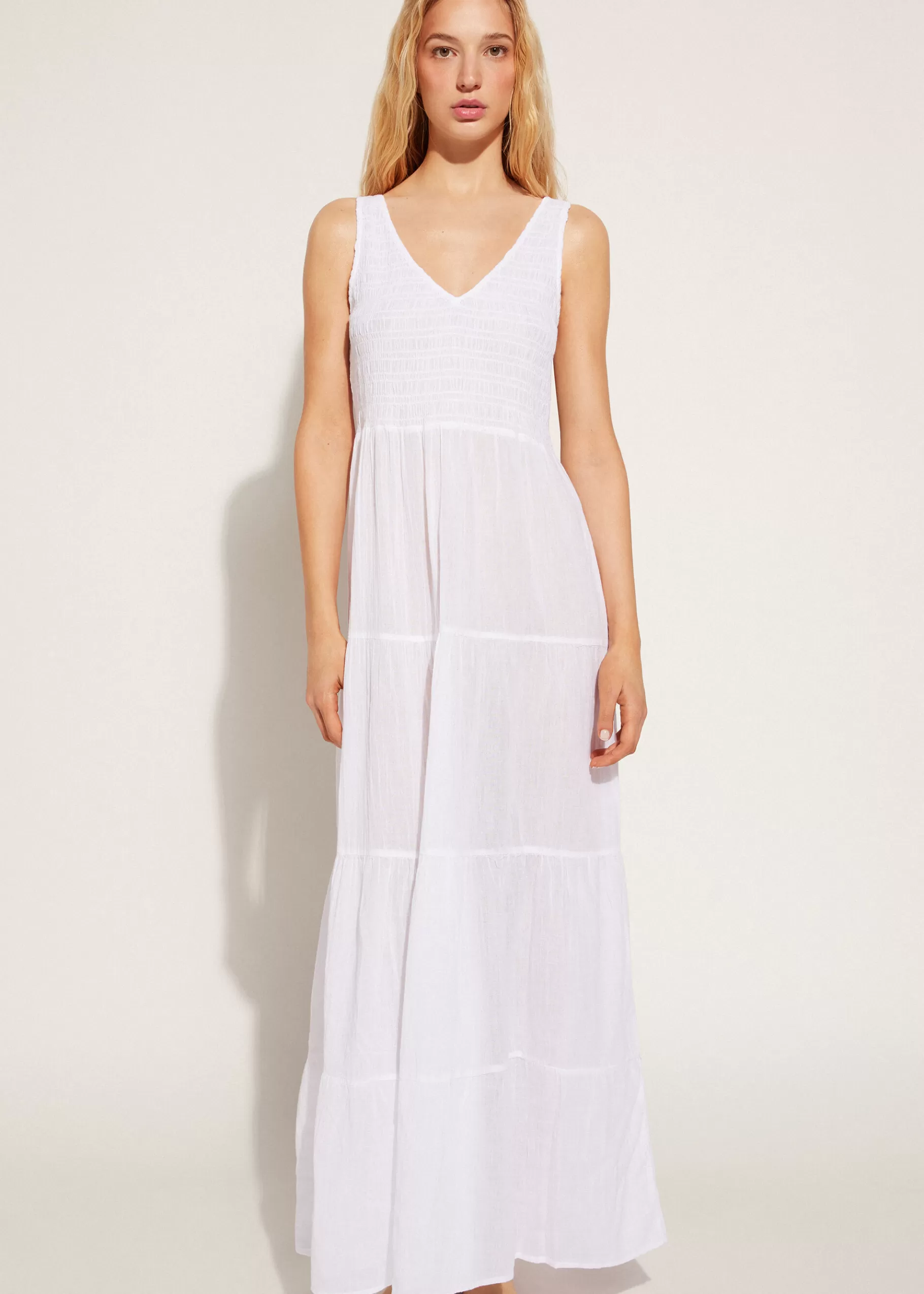 Store Long Dress With Flounced Skirt Women Beachwear