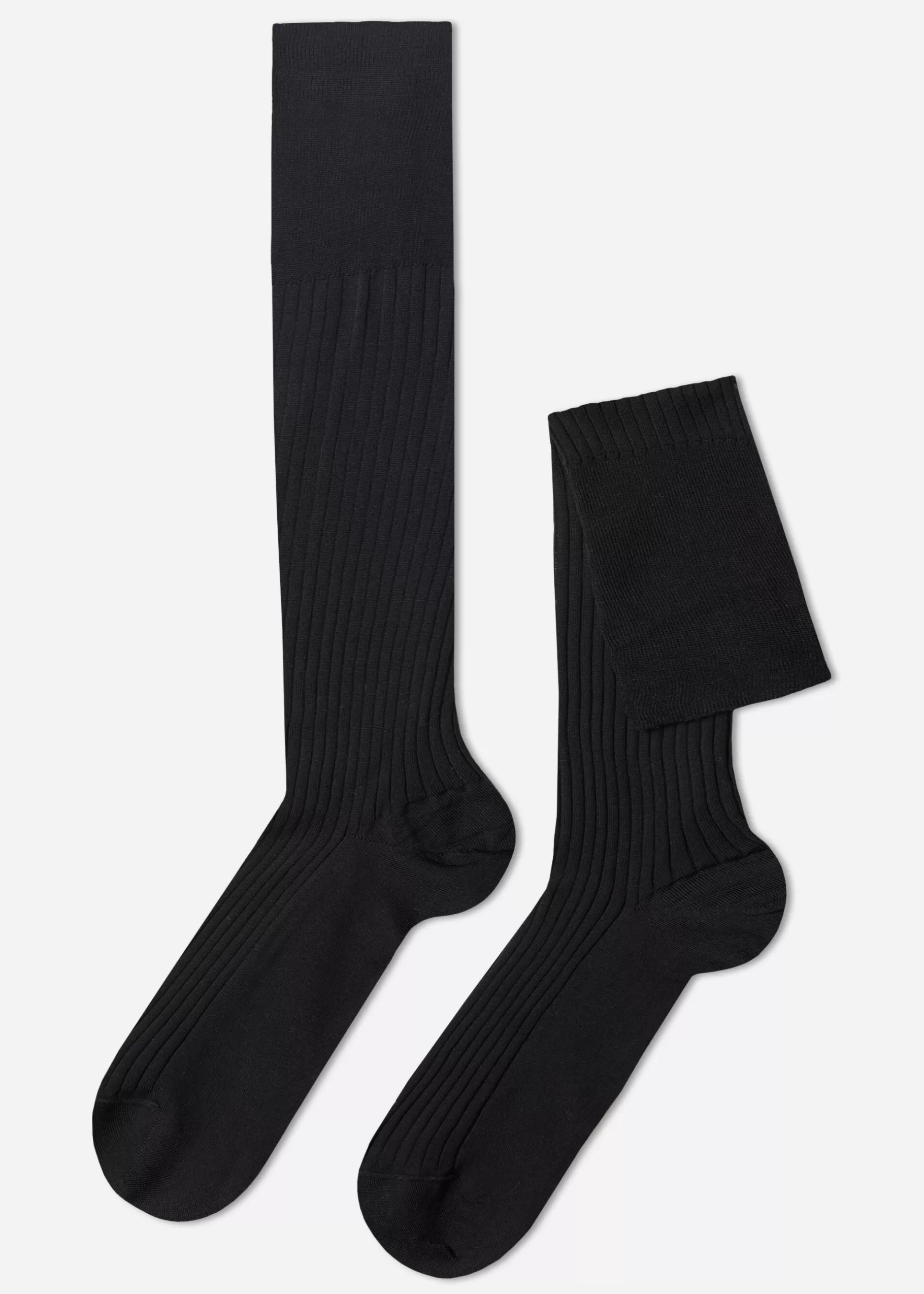 Cheap Men's Long Ribbed Lisle Thread Socks Men Long Socks