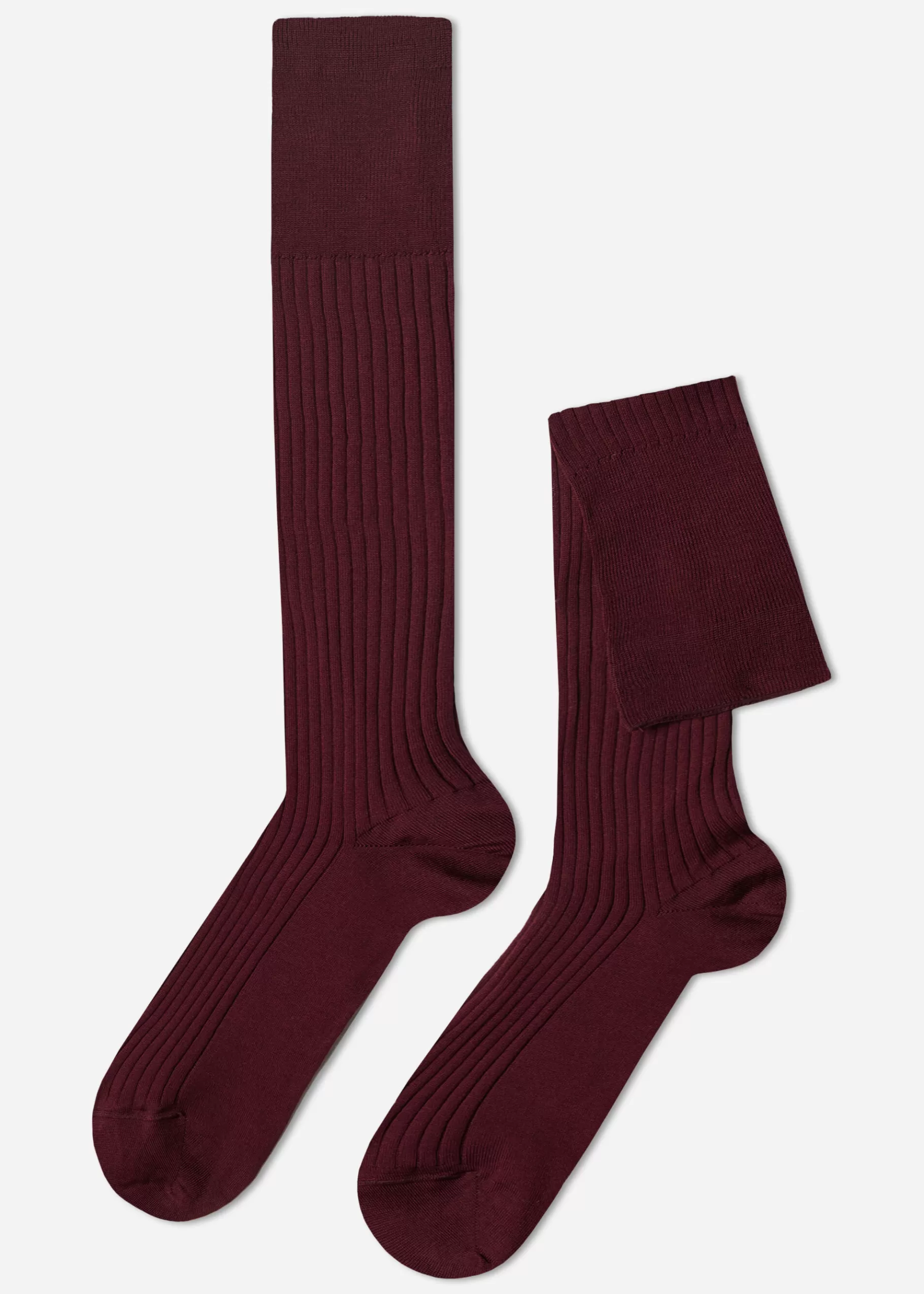 Hot Men's Long Ribbed Lisle Thread Socks Men Long Socks