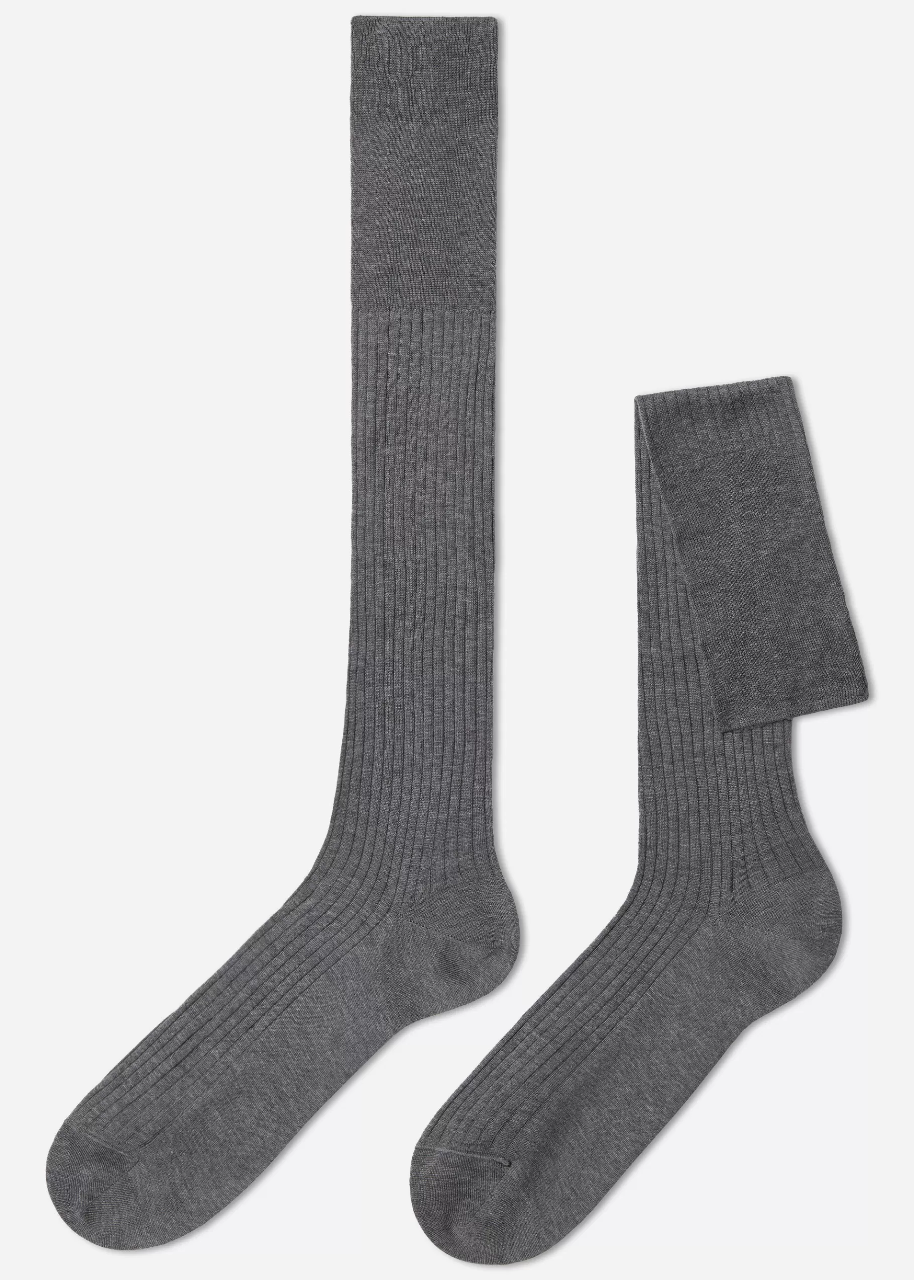 Cheap Men's Long Ribbed Lisle Thread Socks Men Long Socks