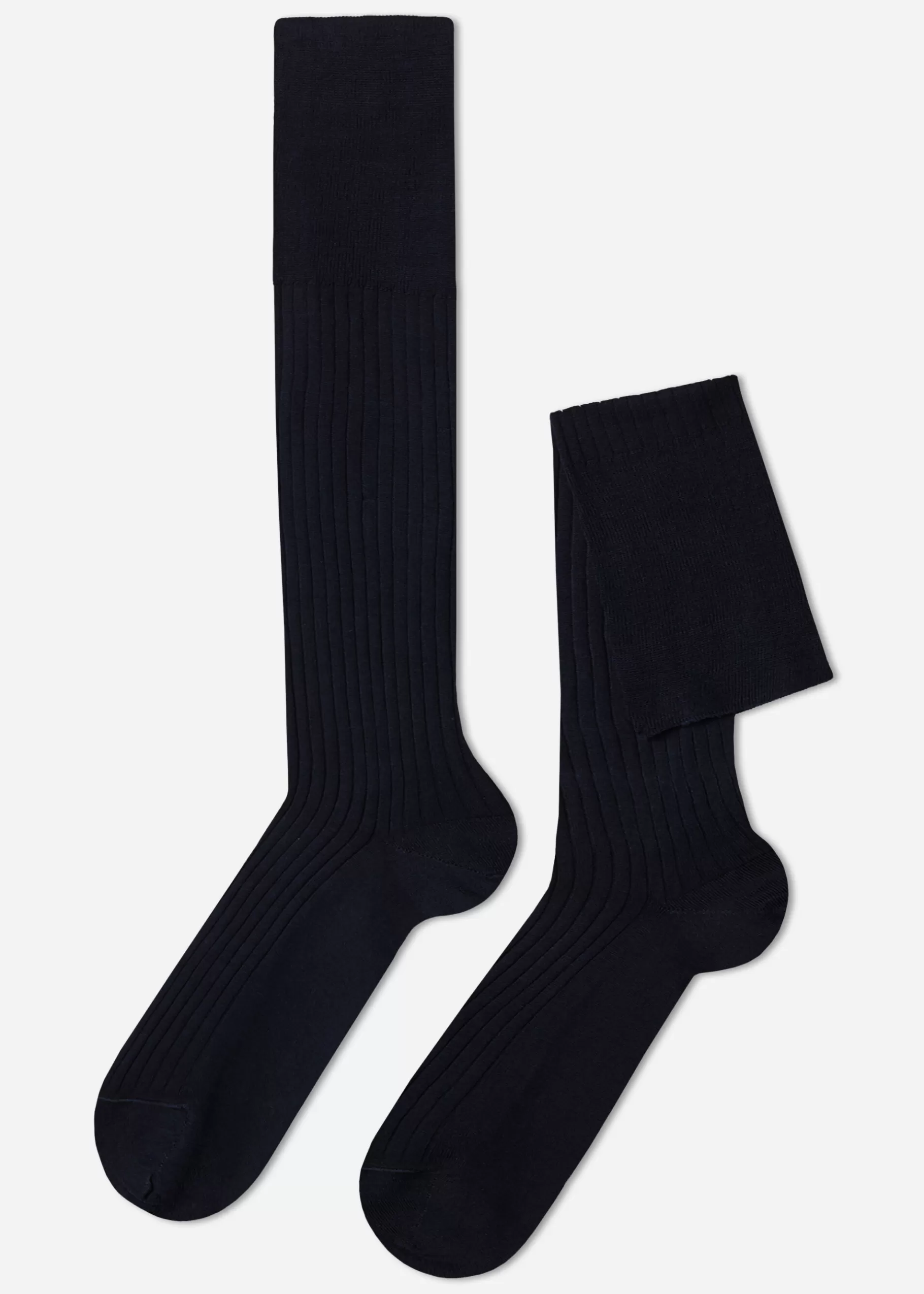 Cheap Men's Long Ribbed Lisle Thread Socks Men Long Socks