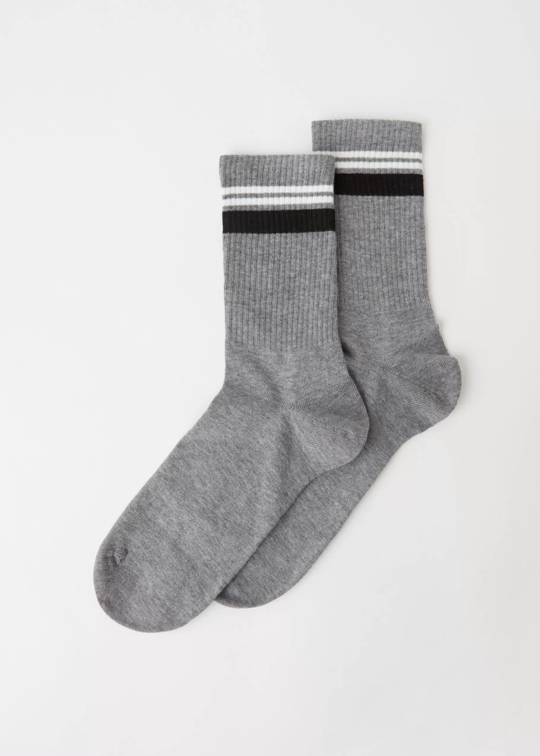 Store Men's Stripe Motif Crew Socks Men Short Socks