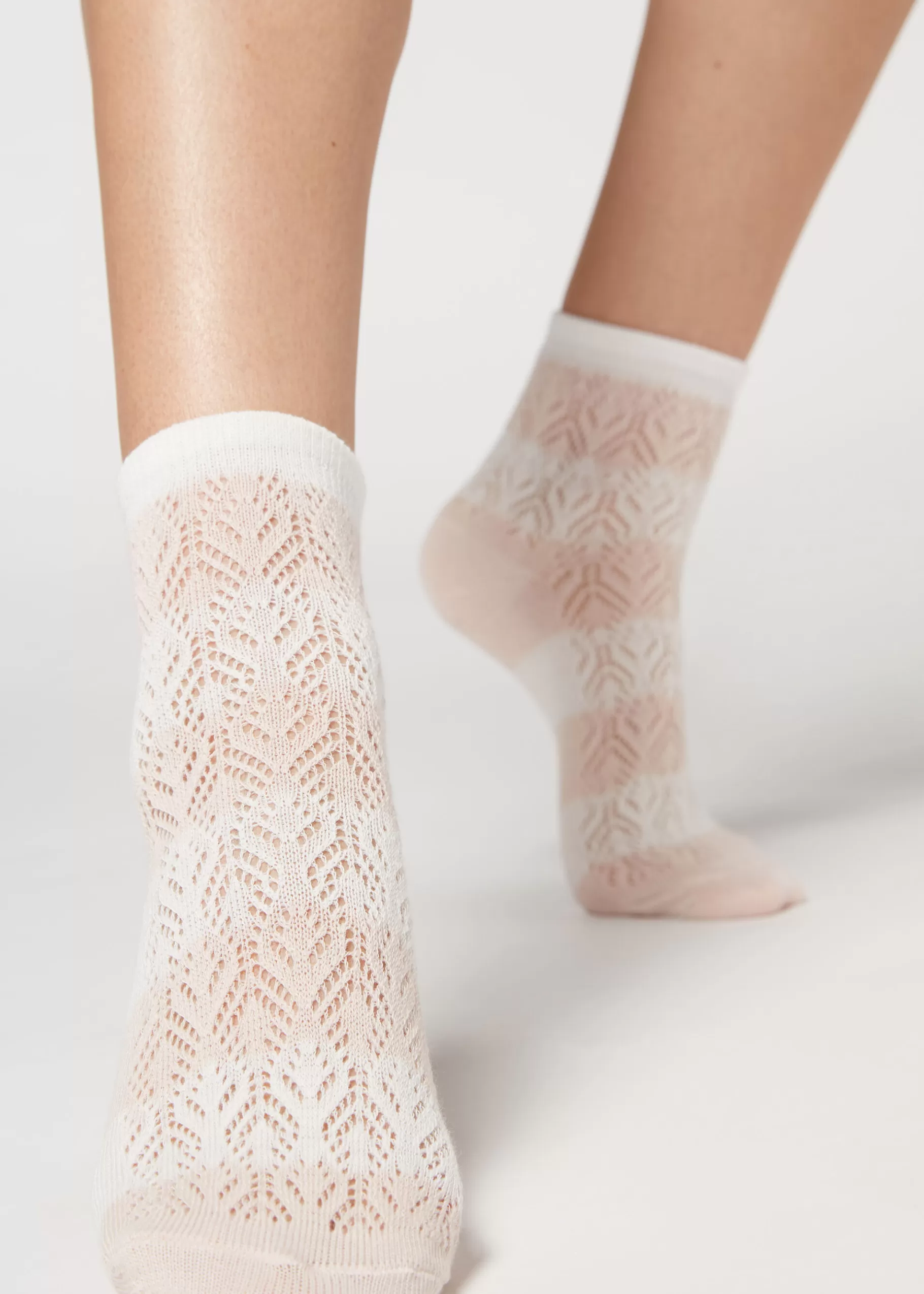 Shop Openwork And Striped Short Socks Women Short Socks