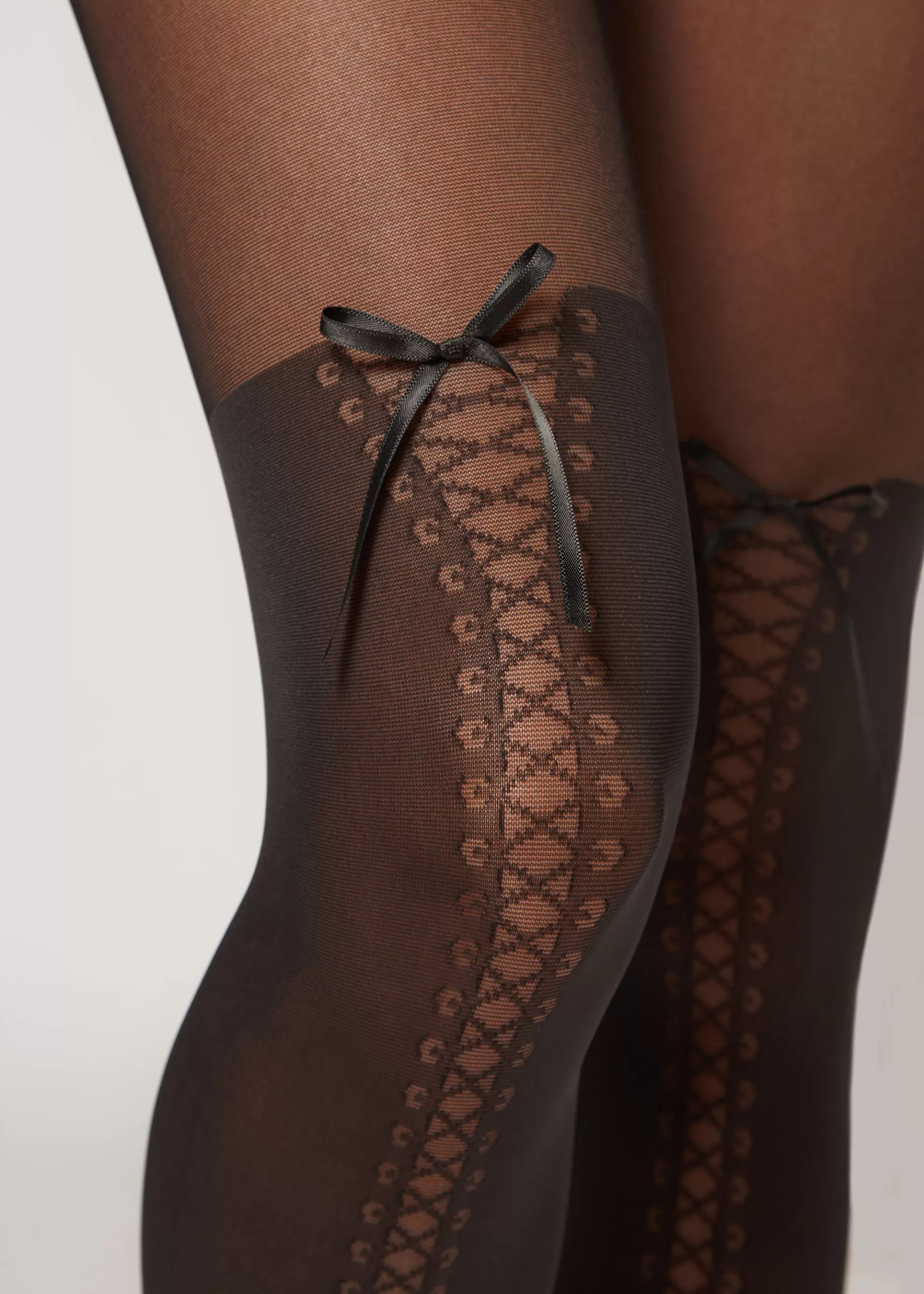 New Over-Knee Boot Effect Tights Women Patterned Tights