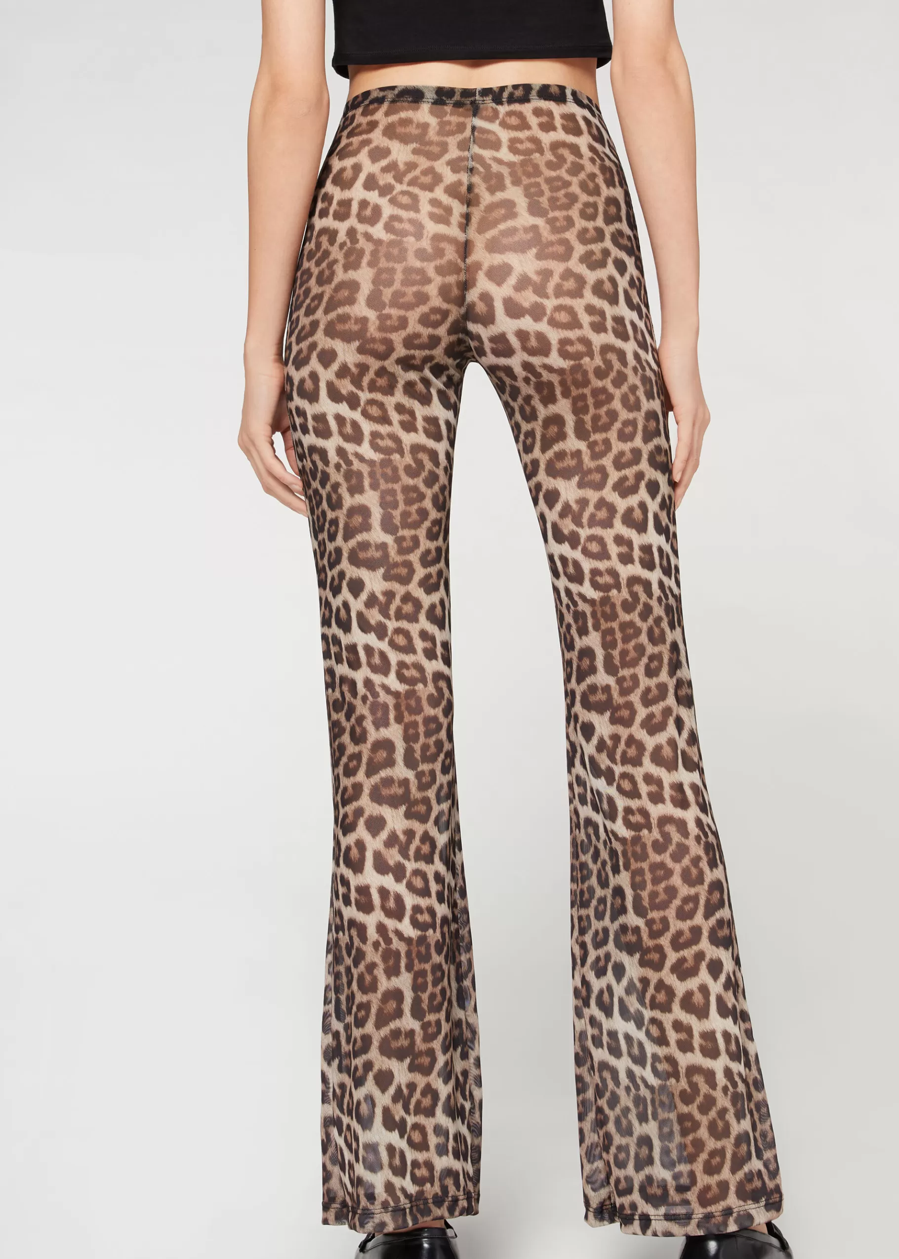 Discount Printed Tulle Flared Leggings Women Trousers