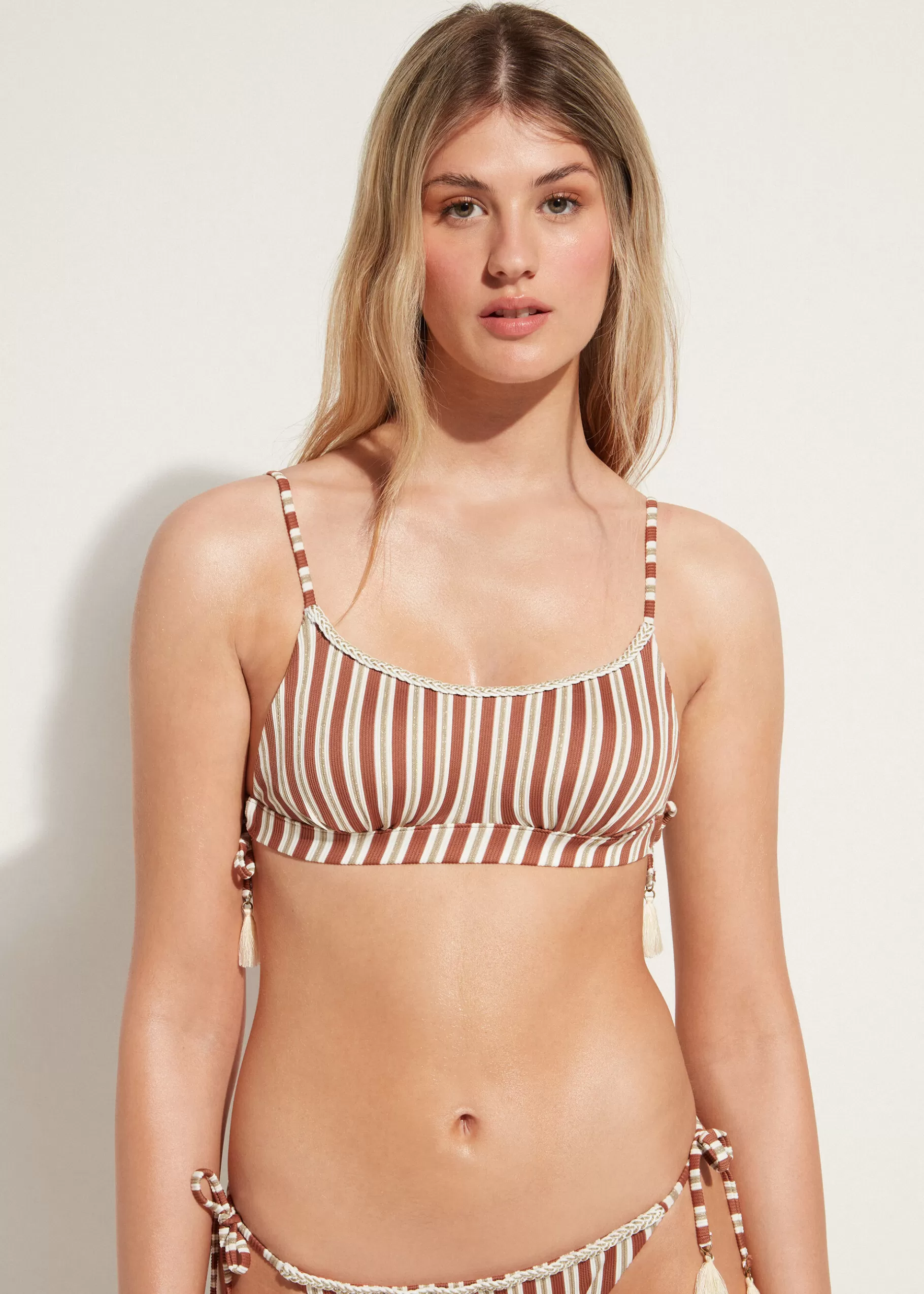 Sale Rodi Stripe Crop Bikini Top Women Bikini