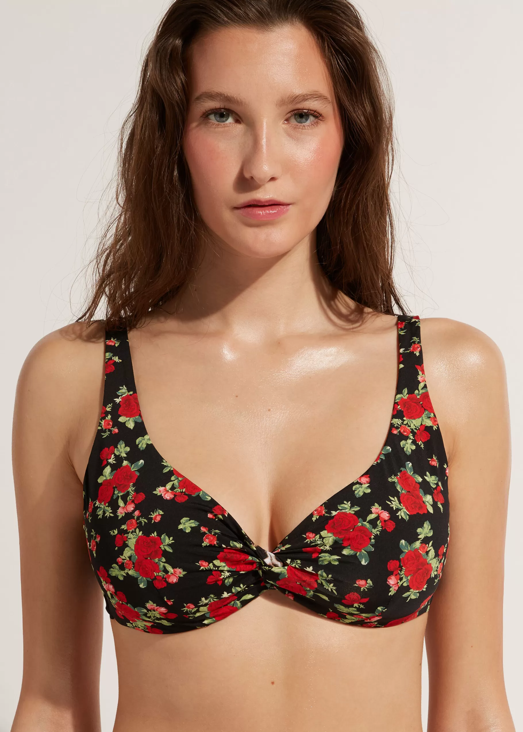 Discount Rose Animal Print Balconette Bikini Top Nizza Women Bikini