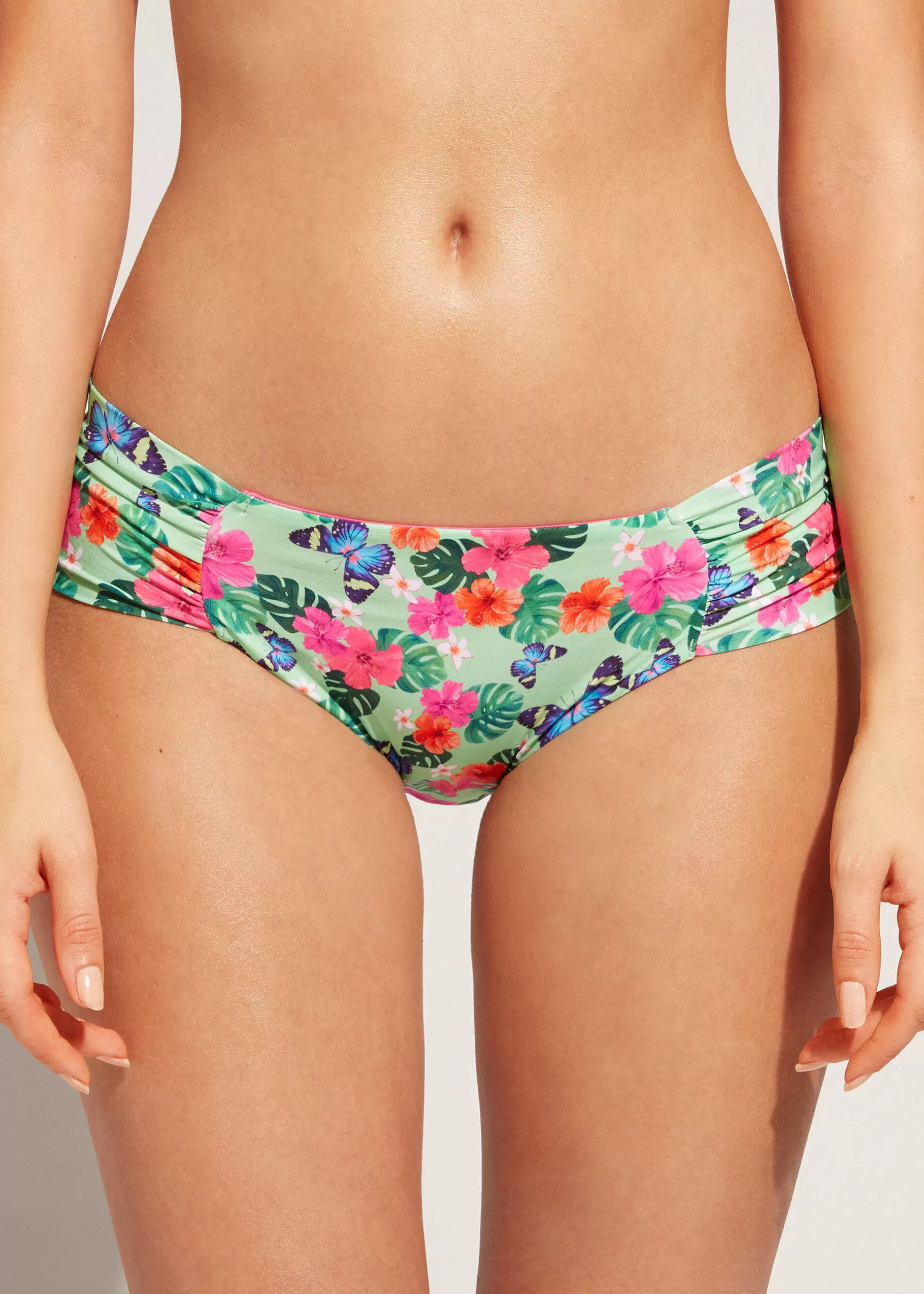Fashion Ruched Bikini Bottoms Malibu Women Bikini