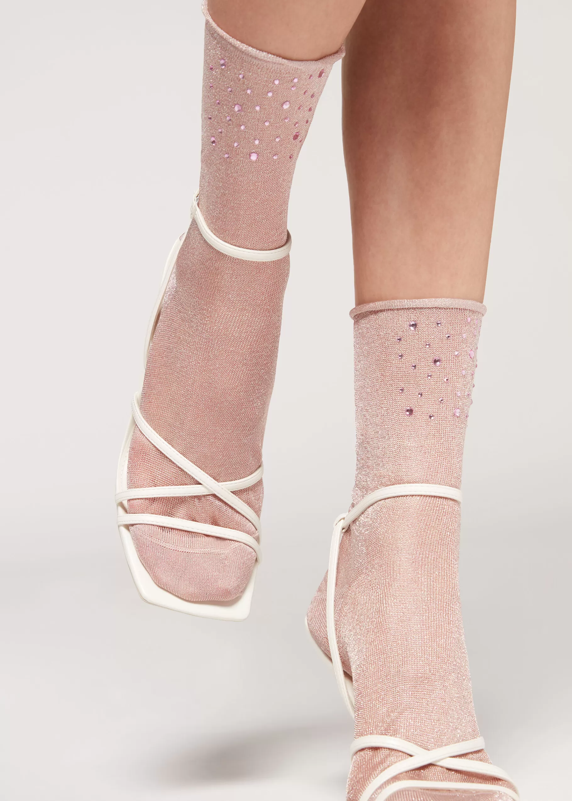 Fashion Short Socks With Glitter And Crystals Women Short Socks