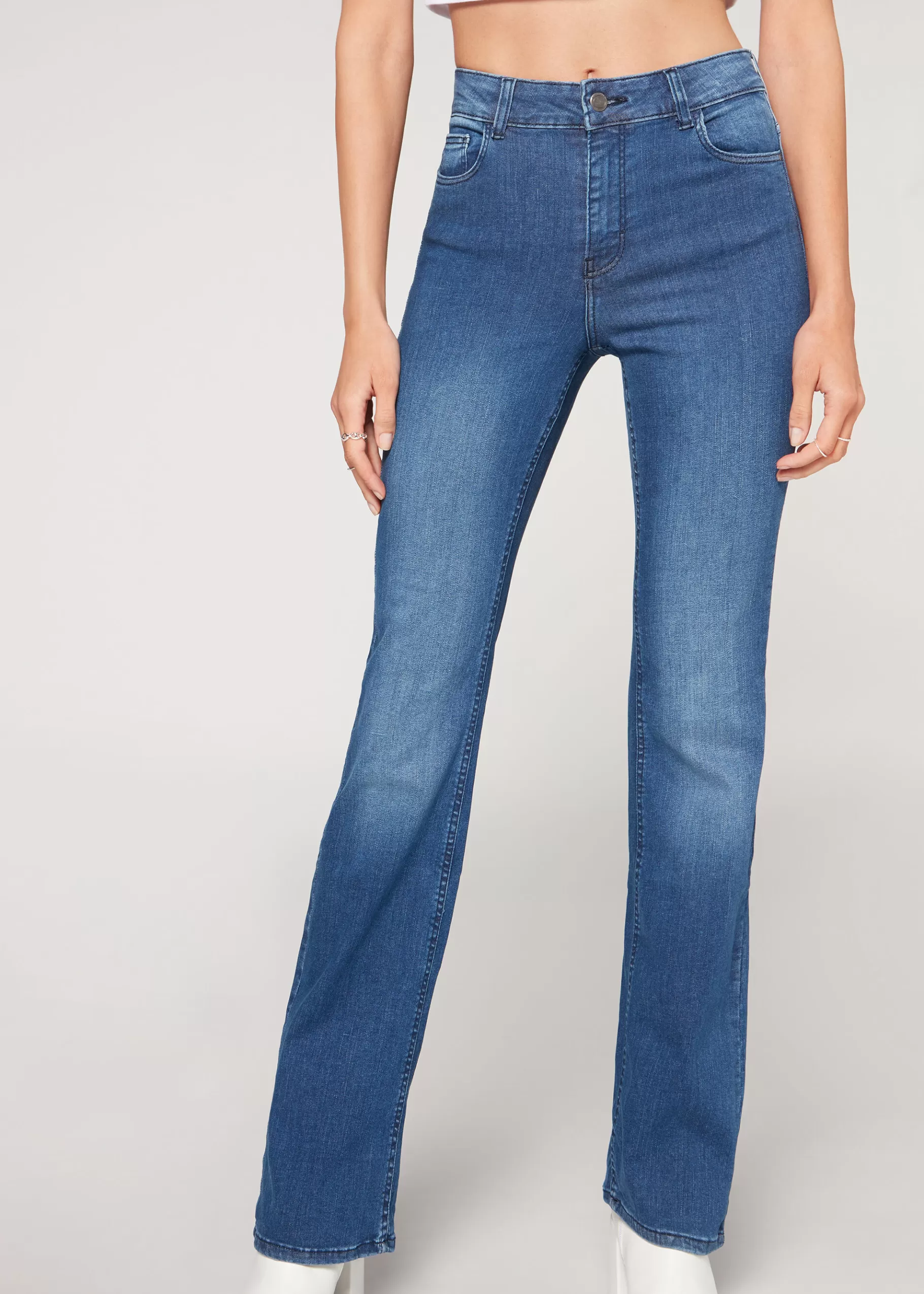 Flash Sale Super Flex Denim High-Waisted Bootcut Jeans Women Jeans