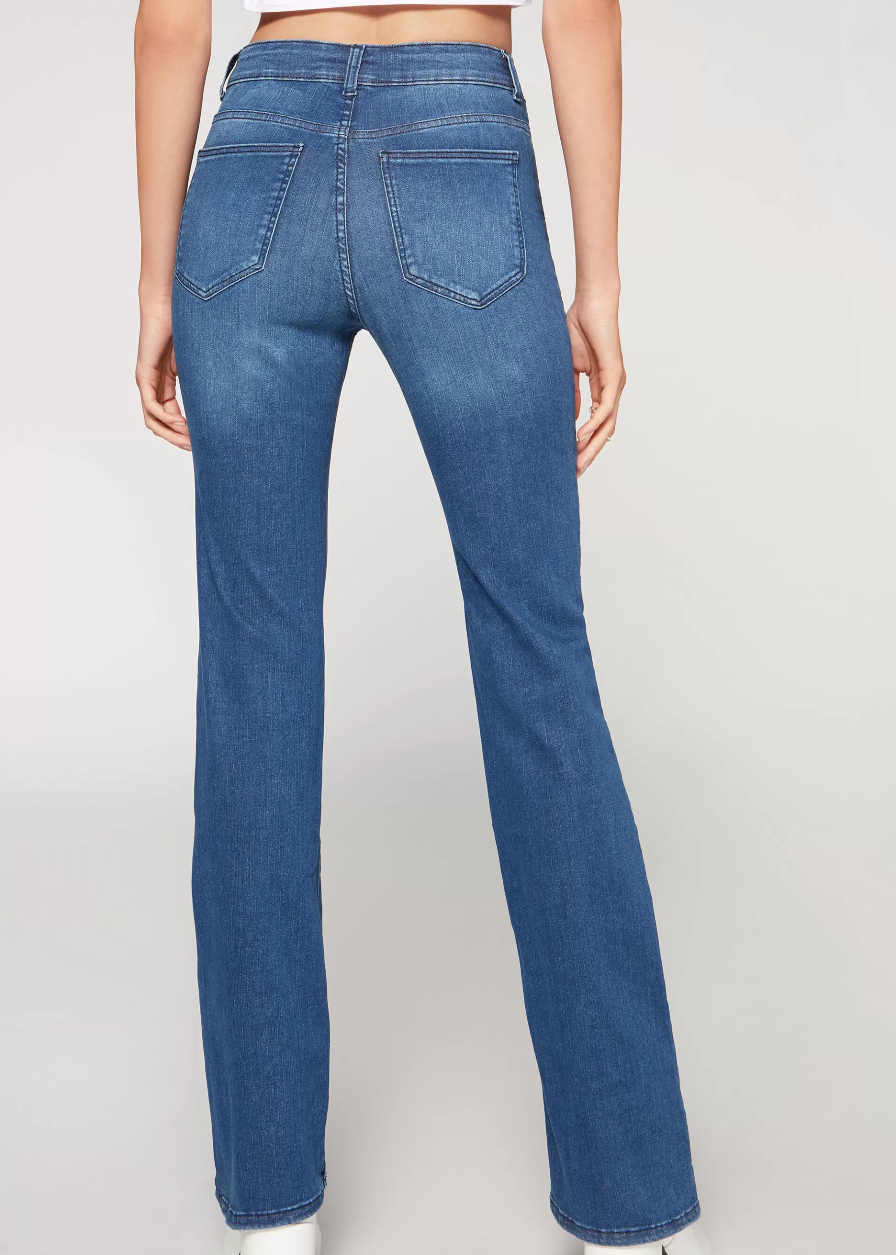 Flash Sale Super Flex Denim High-Waisted Bootcut Jeans Women Jeans