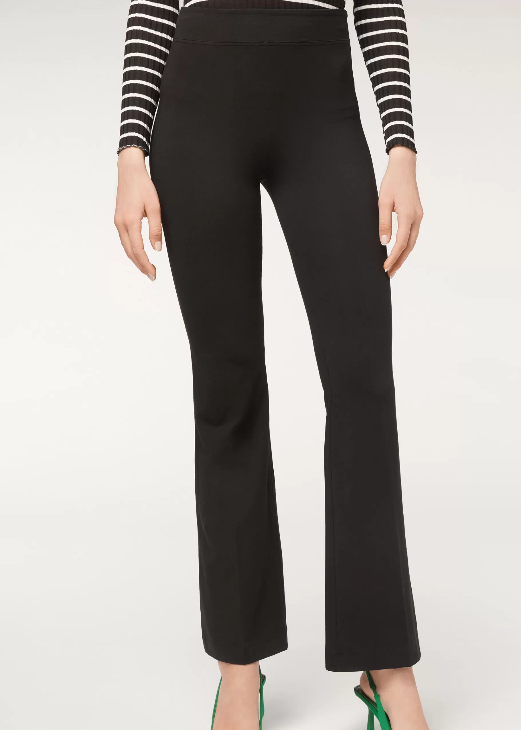 Discount Supima Ultra Light Cotton Flared Leggings Women Trousers
