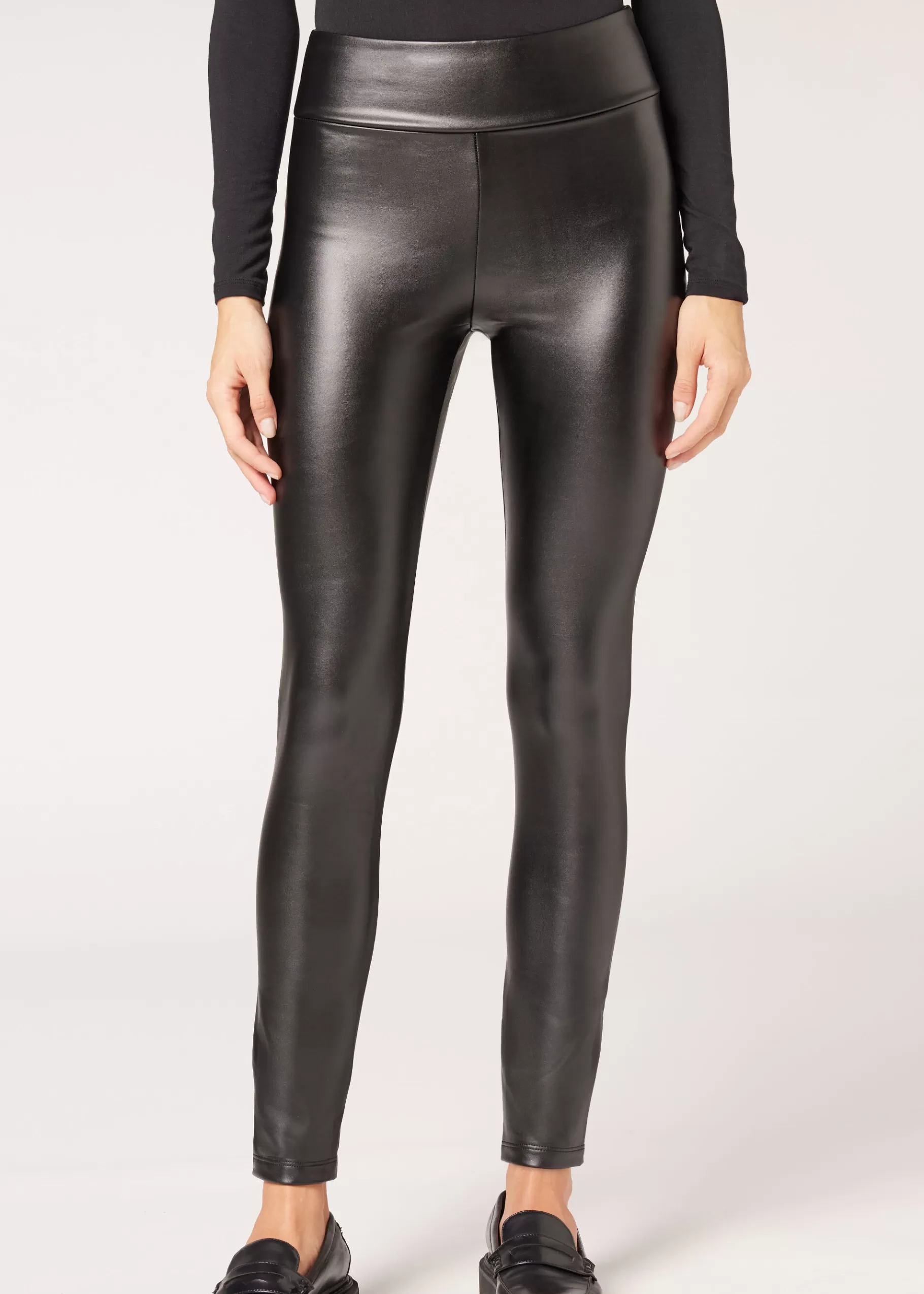 Discount Thermal Leather Effect Leggings Women Leggings