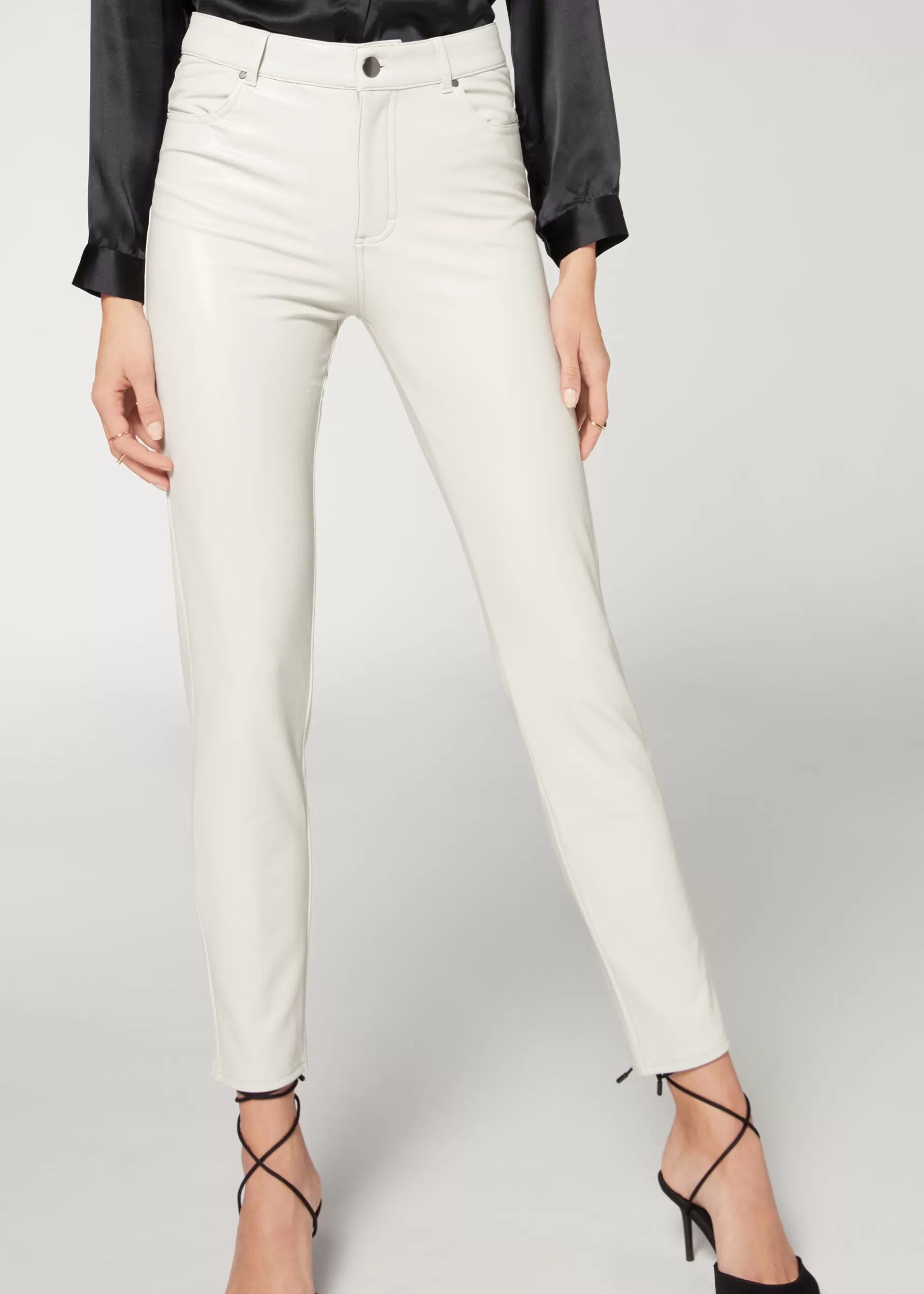 Flash Sale Thermal Leather-Look Leggings Women Trousers