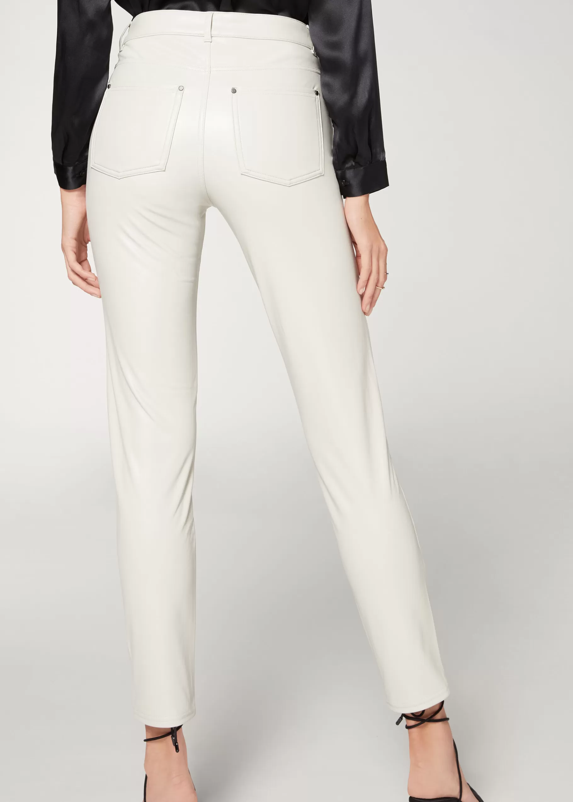 Flash Sale Thermal Leather-Look Leggings Women Trousers