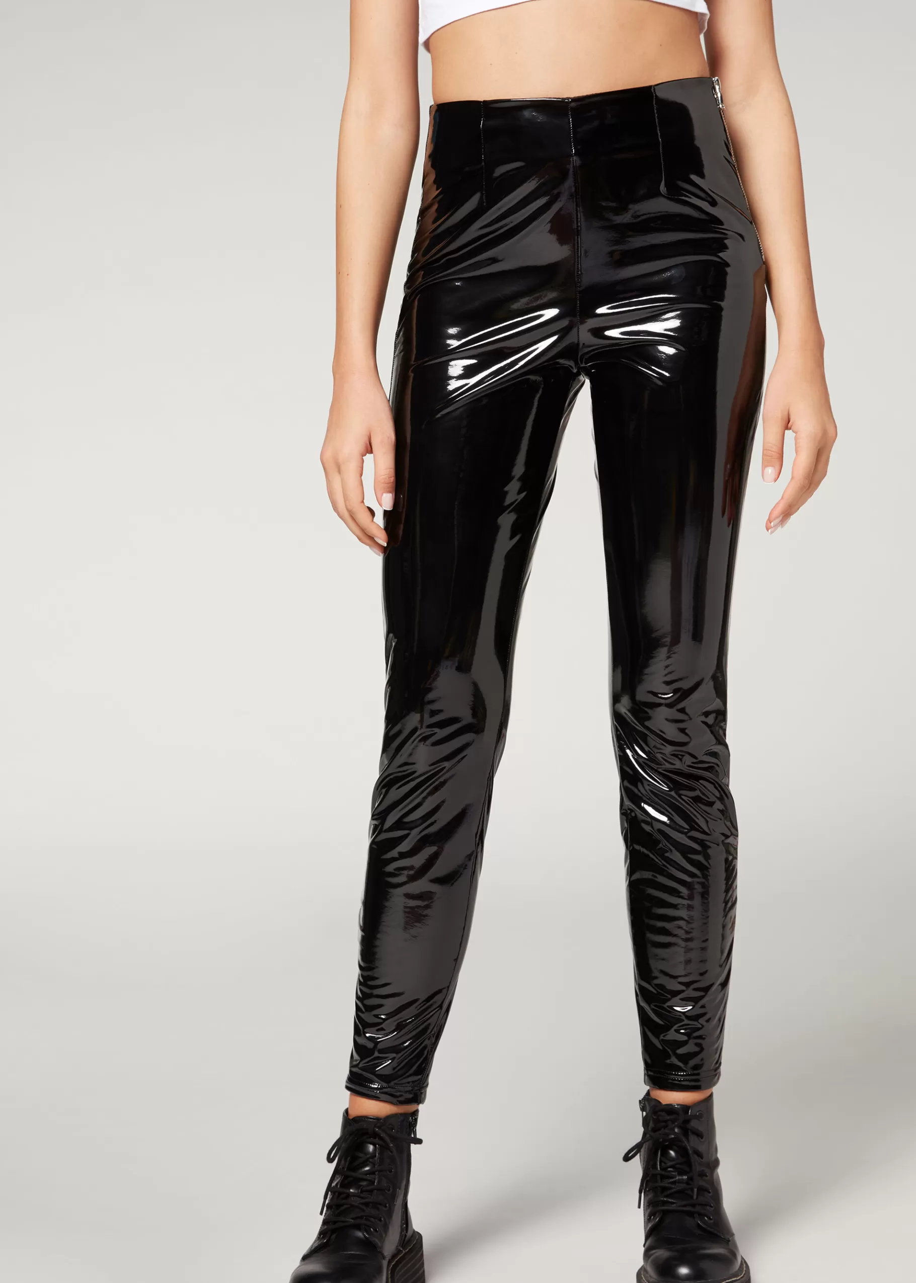 Hot Thermal Vinyl Skinny Leggings Women Trousers