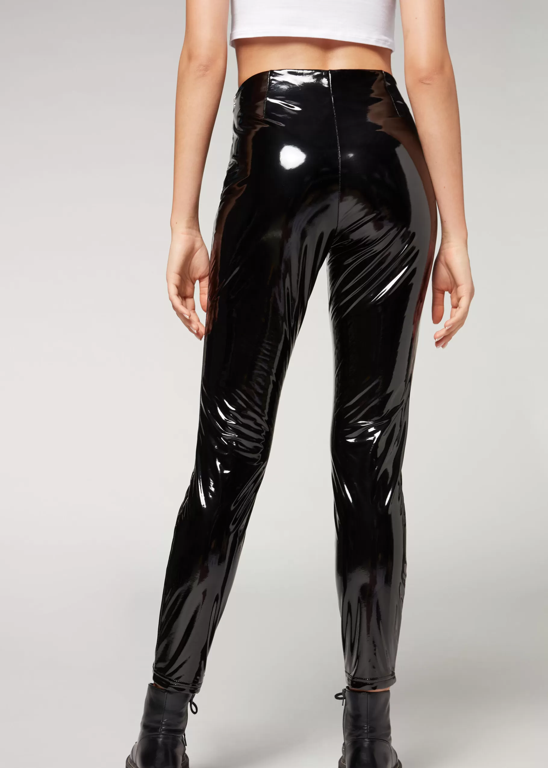 Hot Thermal Vinyl Skinny Leggings Women Trousers